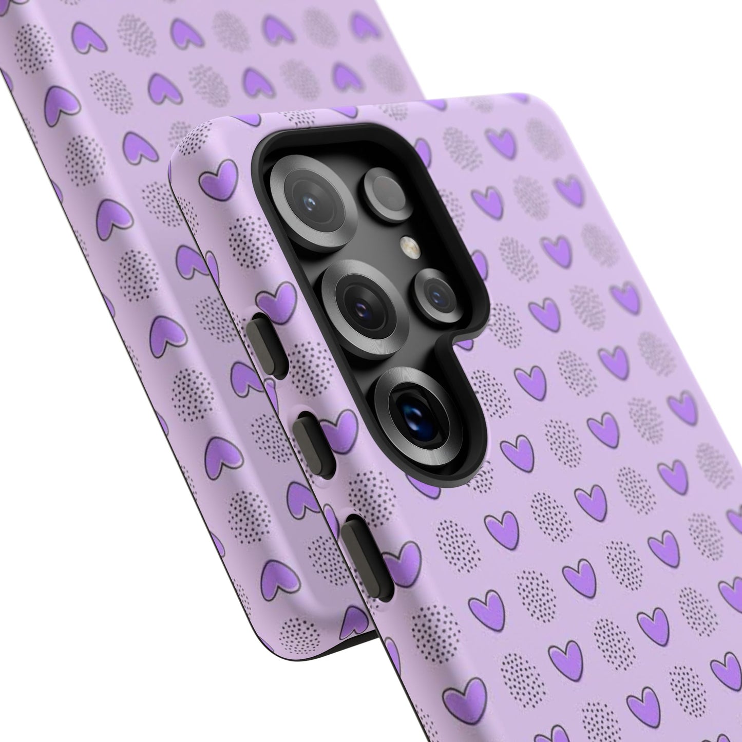 Purple Heart Pattern Phone Case - Tough Cases for a Stylish & Protective Vibe