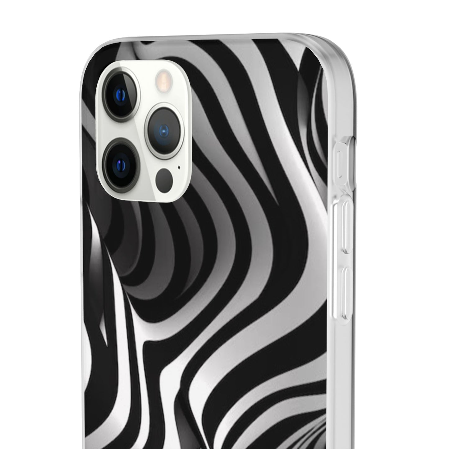 Stylish Phone Cases, Trendy Flexi Cases for iPhone, Black and White Art Case, Gifts for Him/Her, Phone Accessories, Unique Design