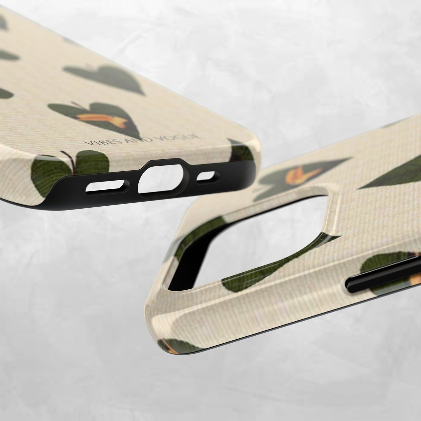 Tough Phone Case — Green Leaf Heart Pattern Tough Phone Case (Vibes and Vogue)