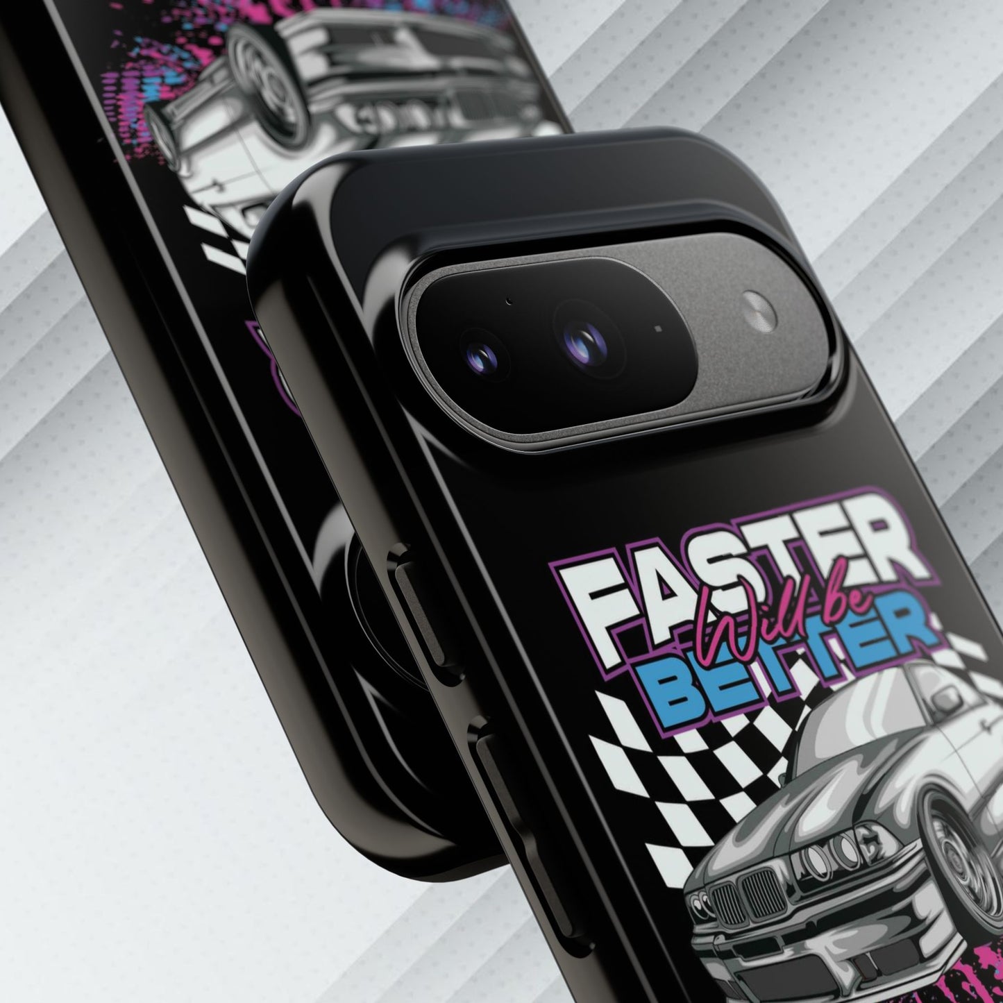 Racing Phone Case - 'Faster Is Better' Design for Car Enthusiasts