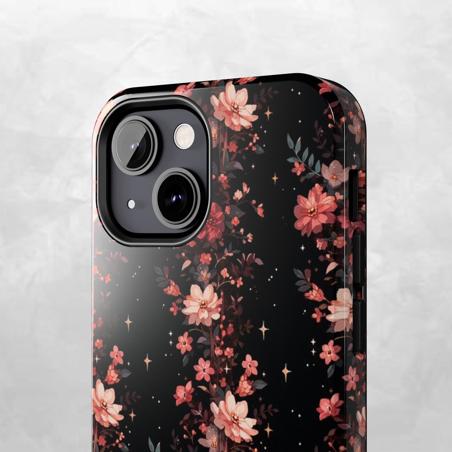 Floral Galaxy Phone Case – Dark Pink Blossom Tough Protective Case