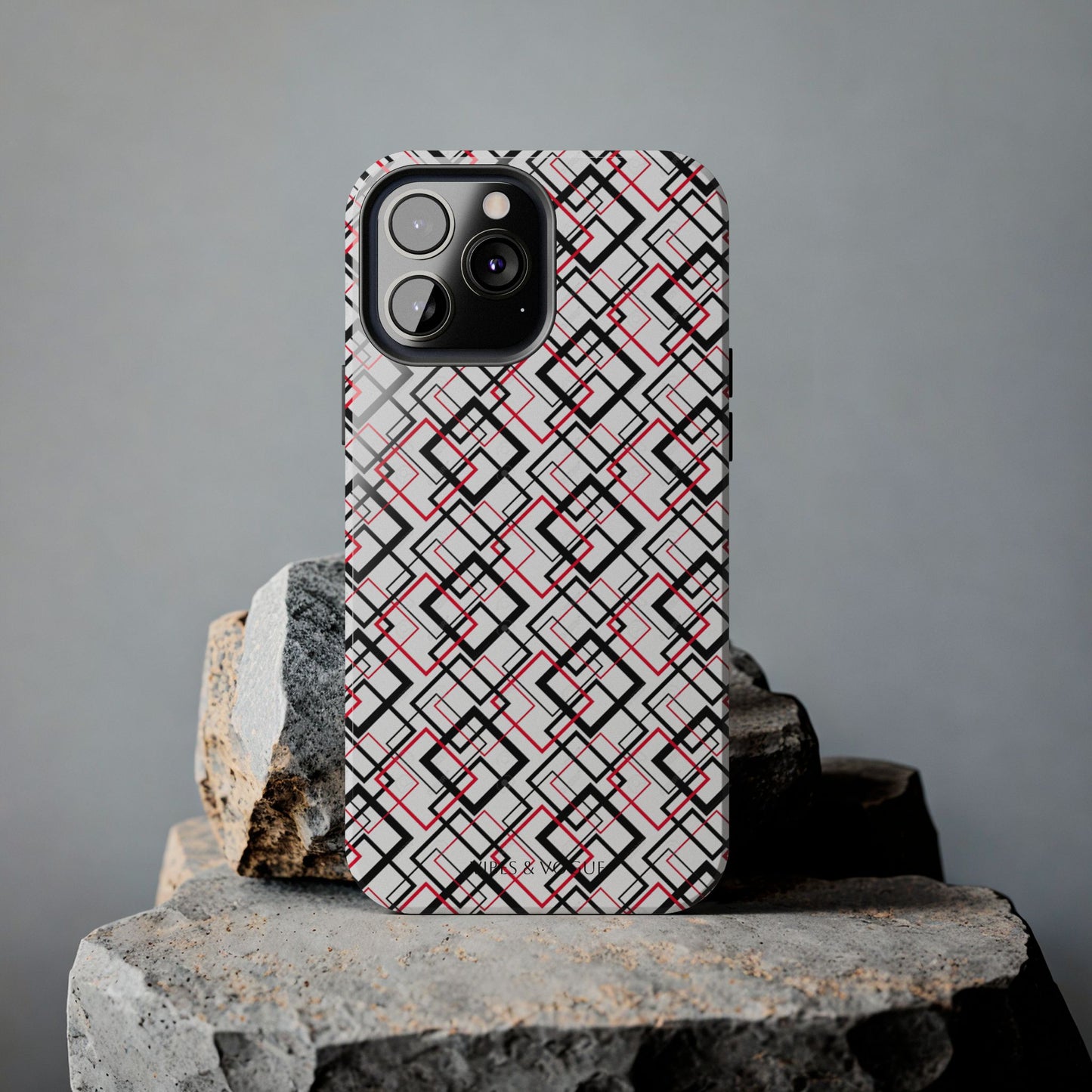 Stylish Geometric Tough Phone Case - Modern Design for Trendsetters