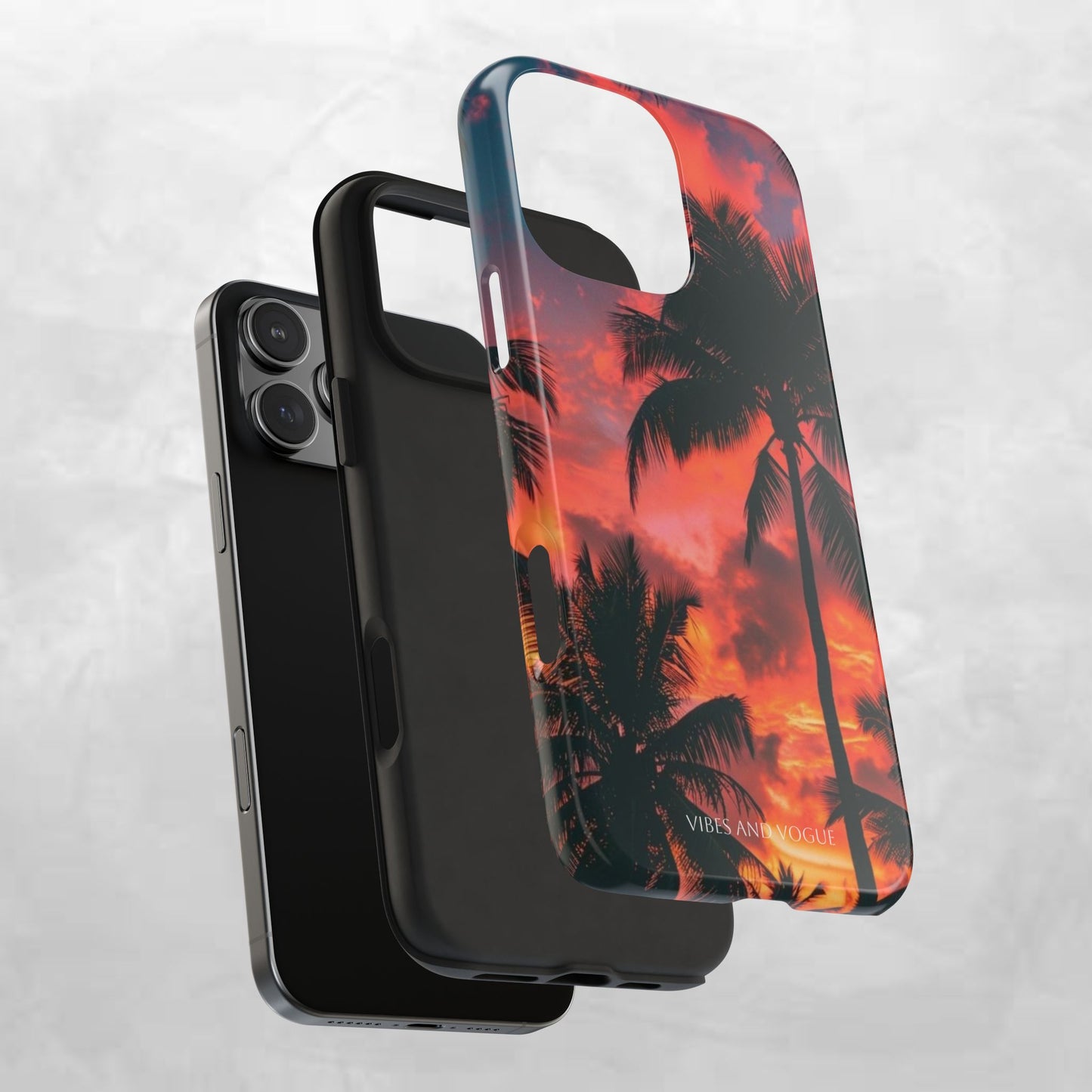 Tropical Sunset Tough Phone Case — Palm Tree Sunset Protective Phone Cover