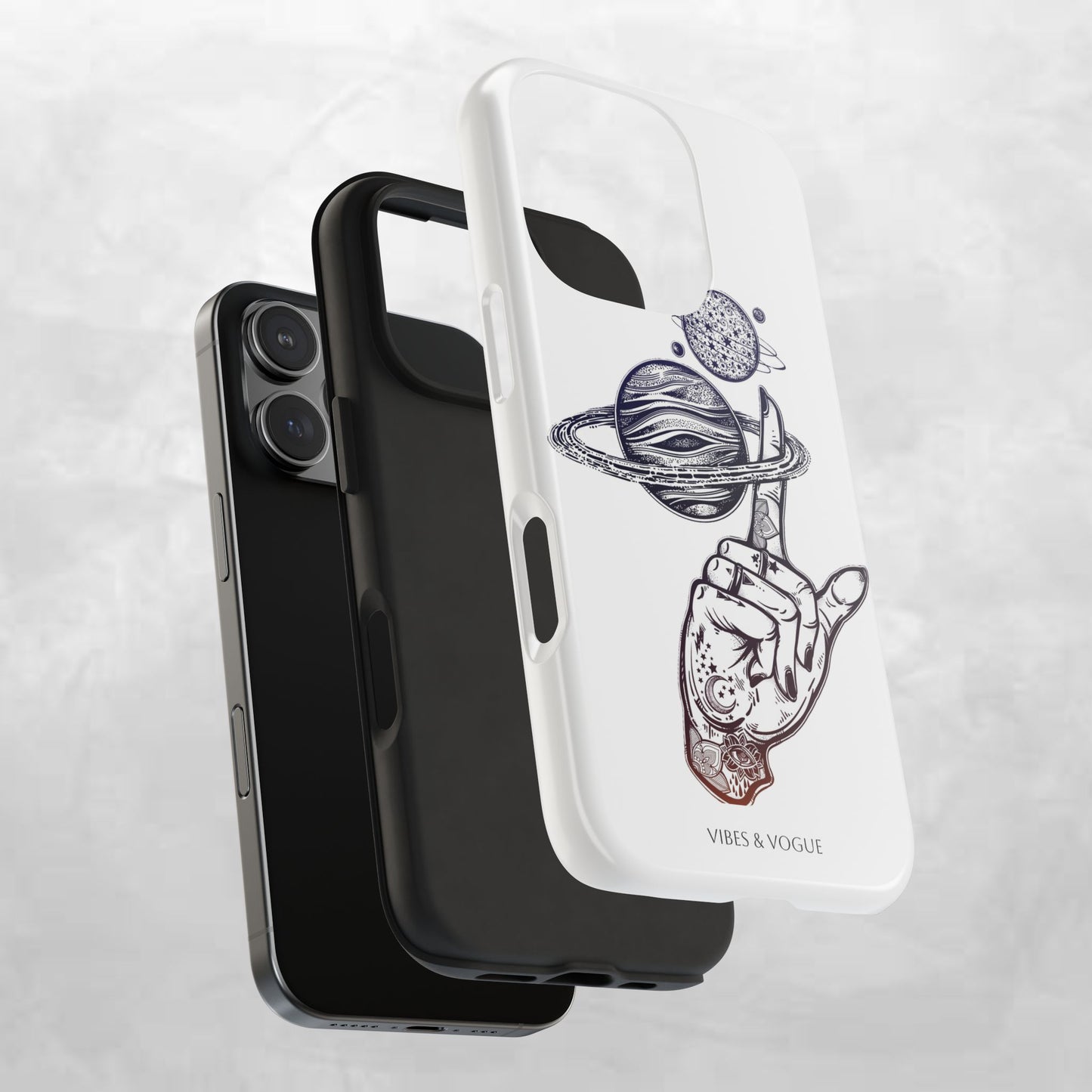 Cosmic Tattoo Phone Case, Unique Galaxy Cell Phone Cover, Gift for Astronomers, Trendy Space Phone Protector, Birthday and Holiday Gift