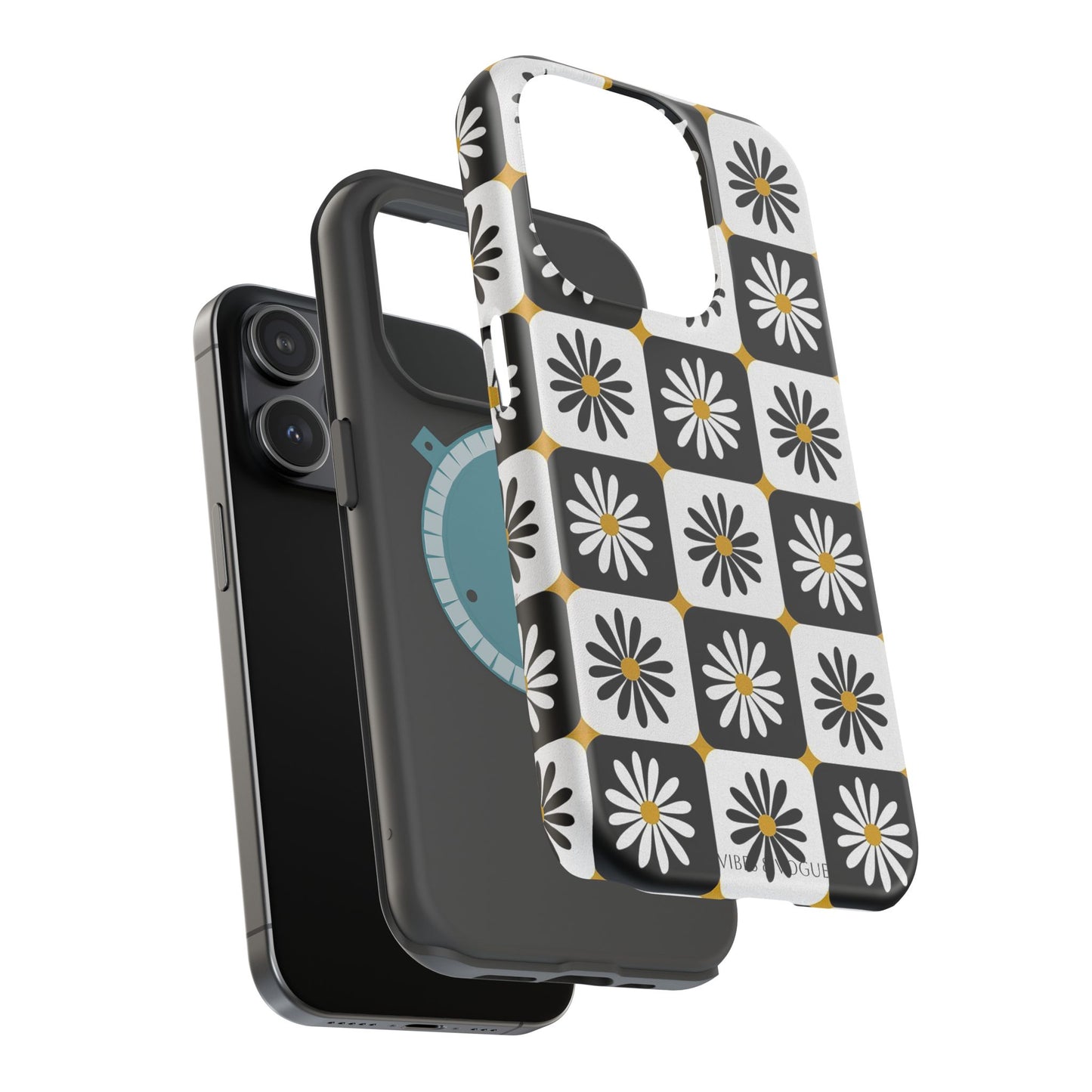 Retro Daisy Magnetic Tough Case - Stylish Protection for Your Phone