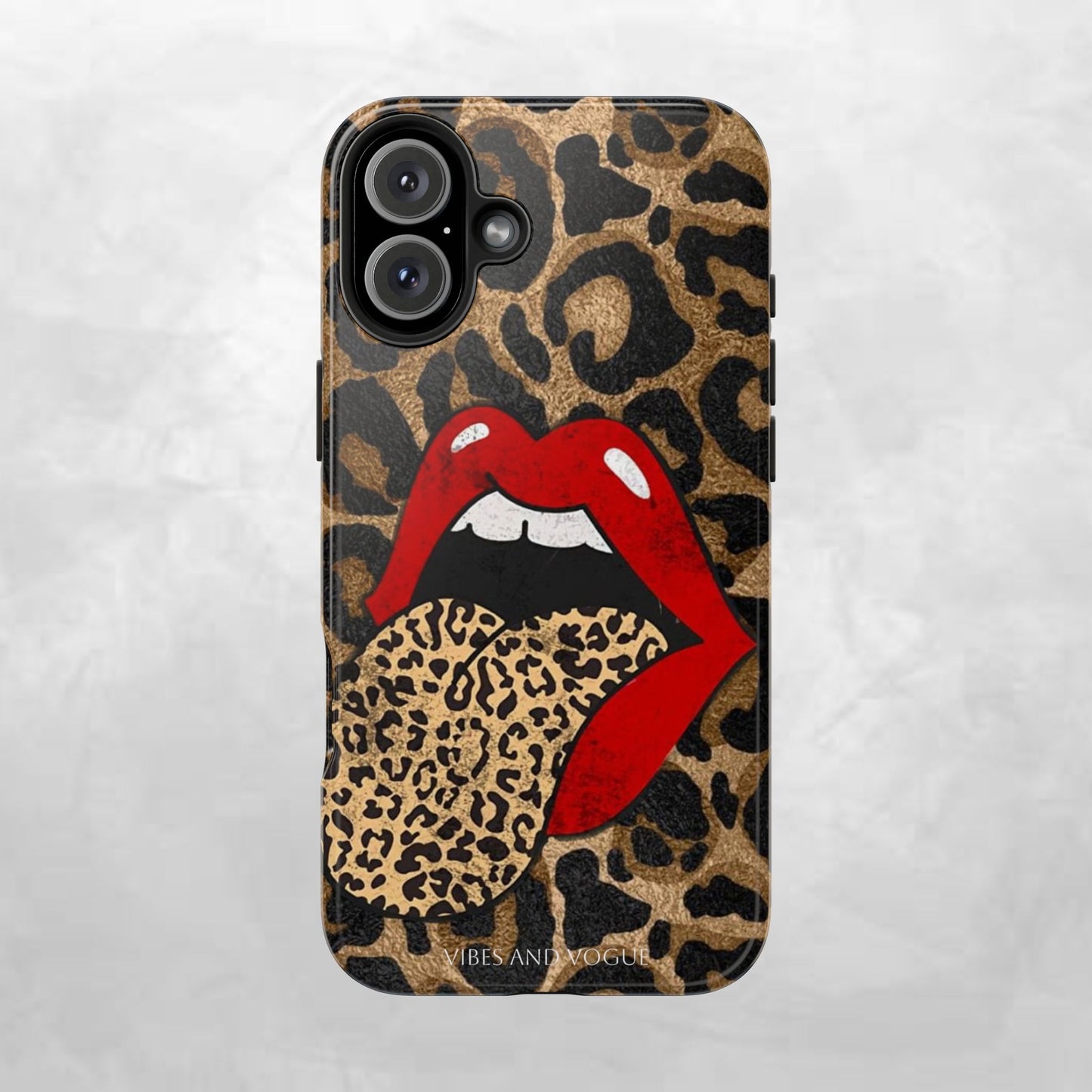 Leopard Lip Tough Phone Case — Bold Animal Print Phone Cover