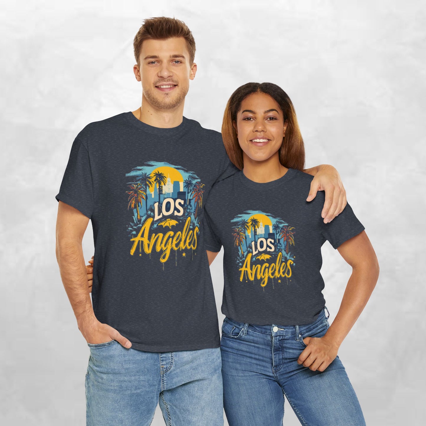 Los Angeles Sunset Unisex Heavy Cotton Tee - Casual Comfortable Streetwear