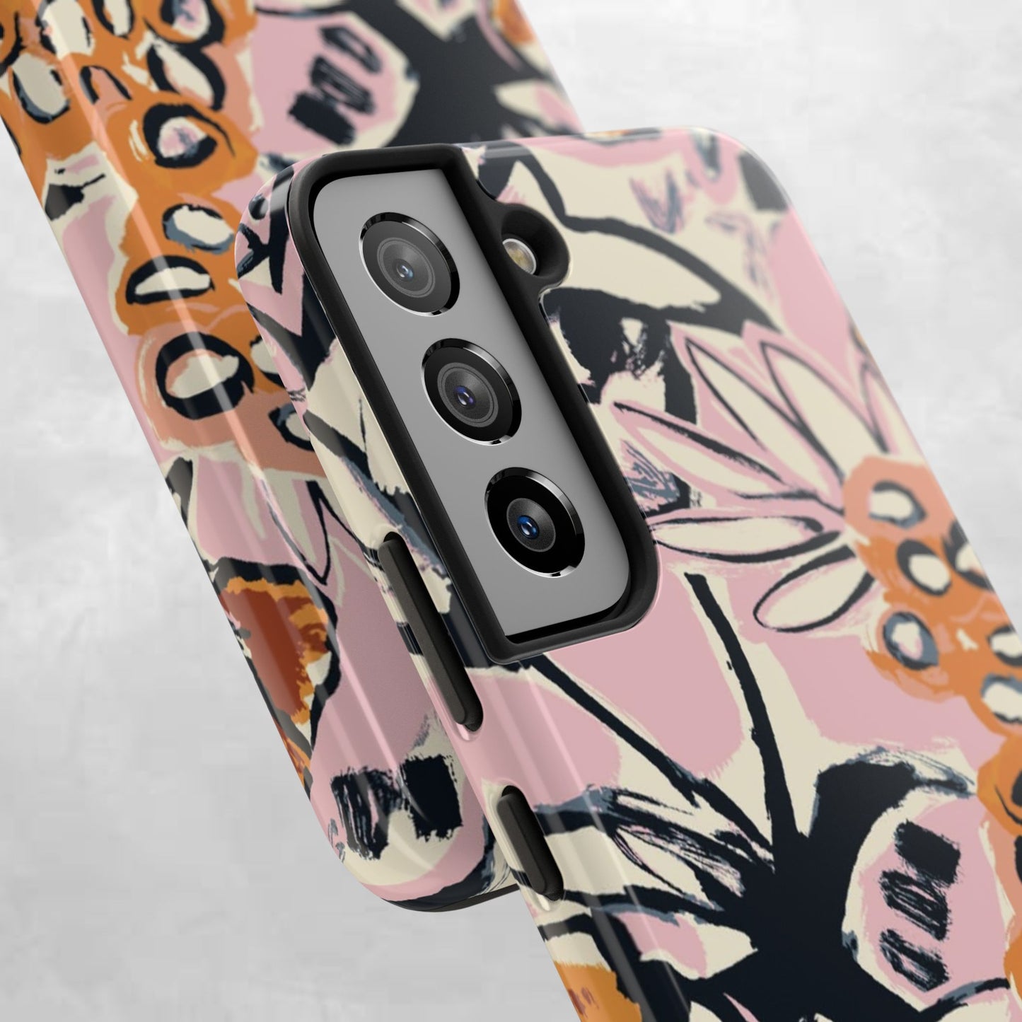Purple Ocean Creatures Tough Phone Case — Jellyfish, Turtle & Floral Protective Cover