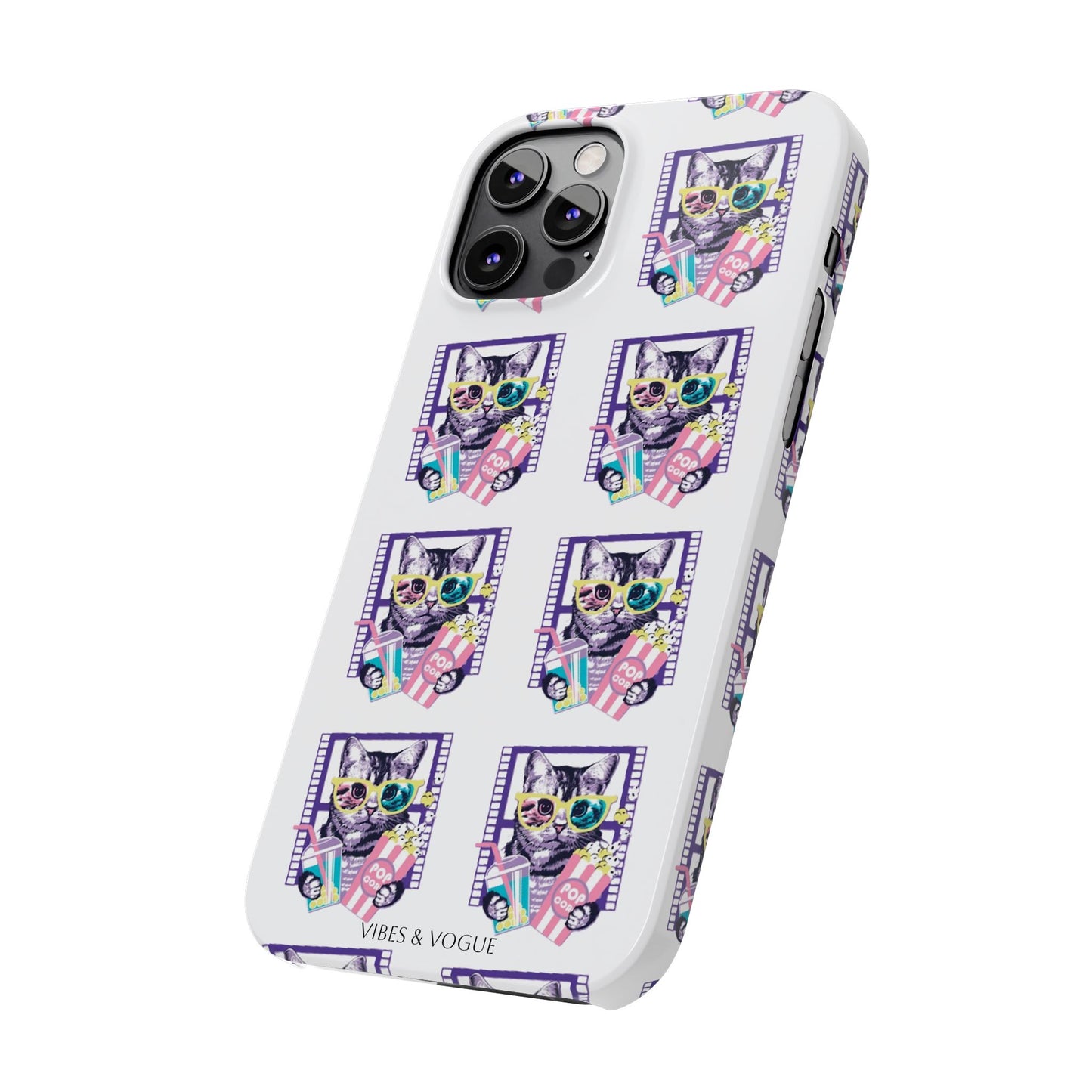 Cat Lover's Slim Phone Cases, Cute Cat Phone Covers, Pet-Themed Accessories, Gifts for Cat Lovers, Vibrant Patterned Cases