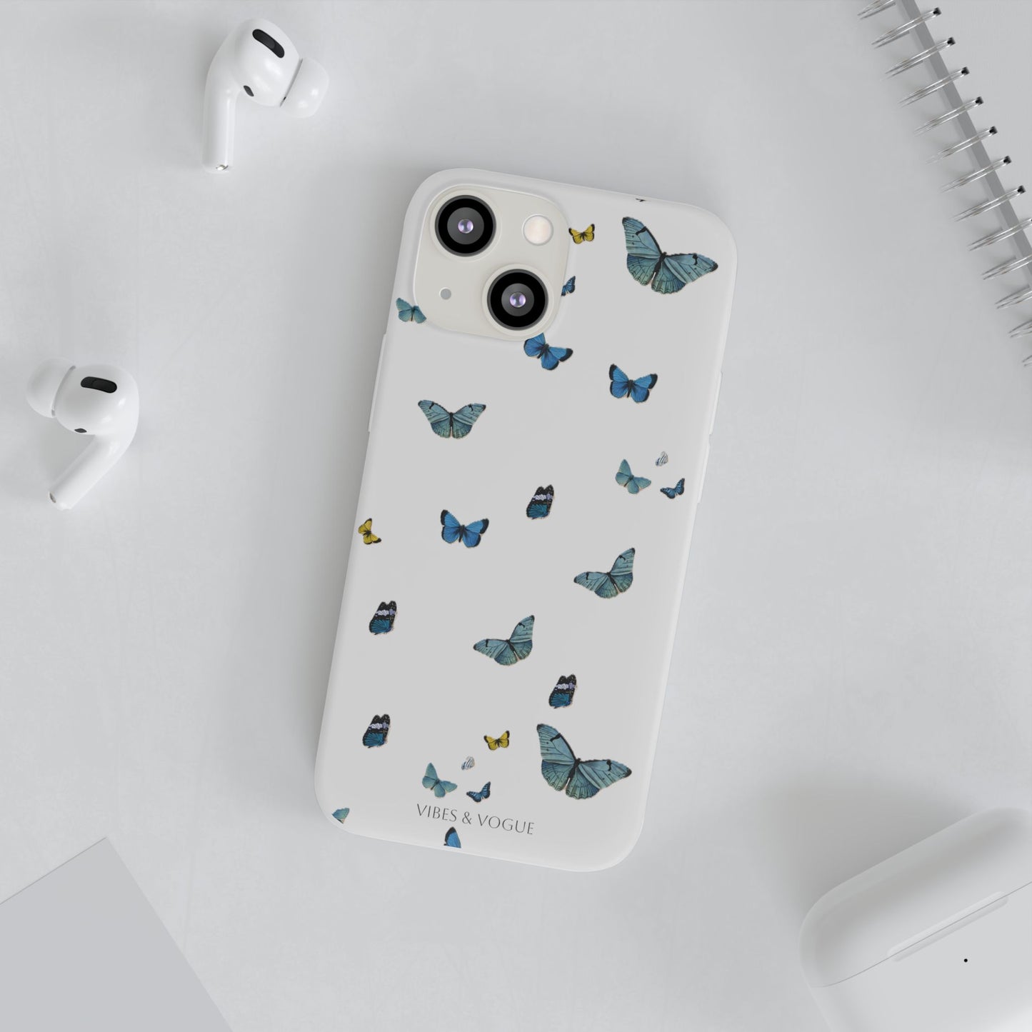 Butterfly Vibes Phone Case, Flexible Phone Cover, Elegant Phone Accessory, Gift for Nature Lovers, Spring Decor, Eco-Friendly Case