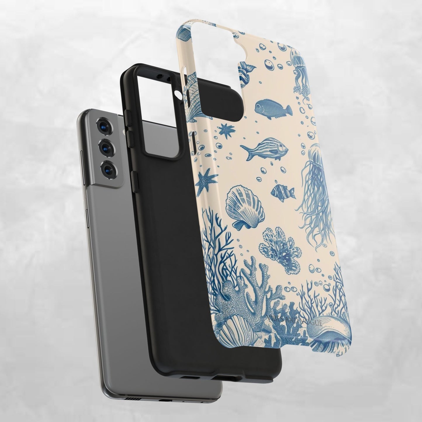 Ocean Blue Marine Pattern Tough Phone Case