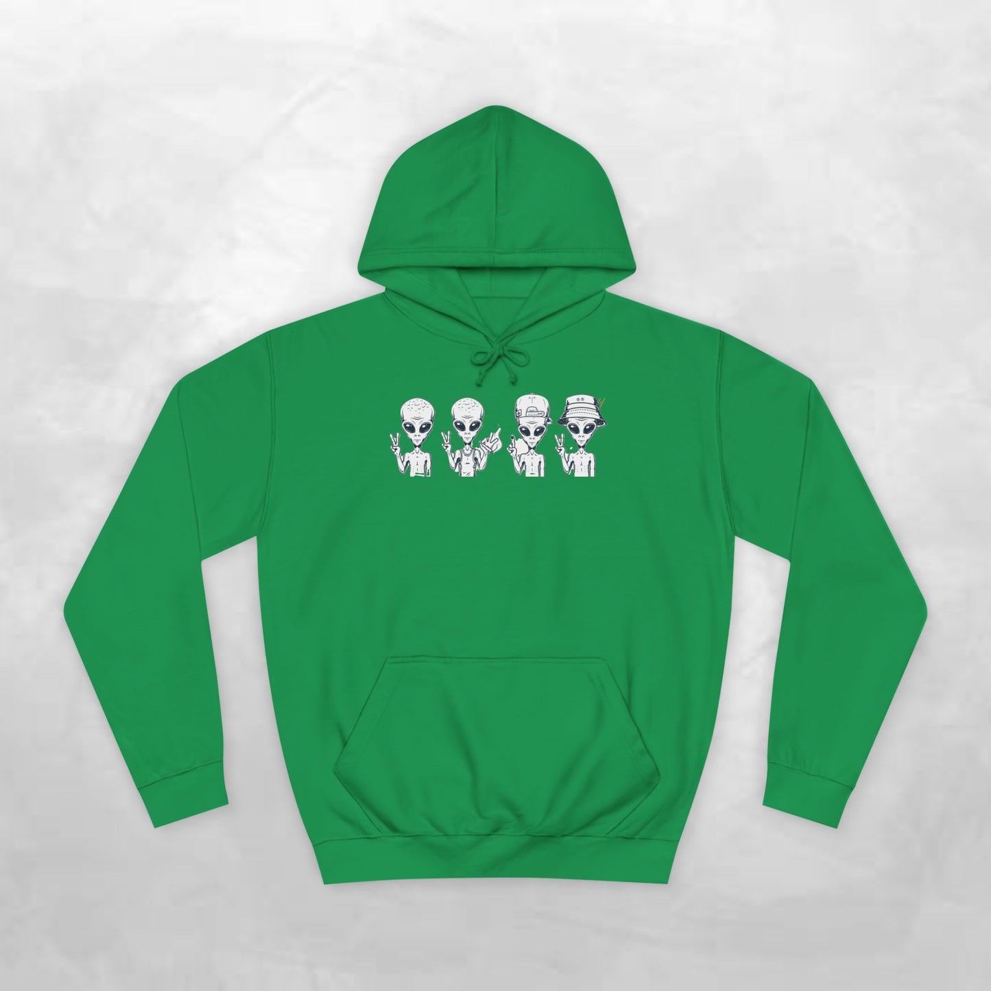 Retro Alien College Hoodie - Unisex Warm Sweatshirt for Campus Style