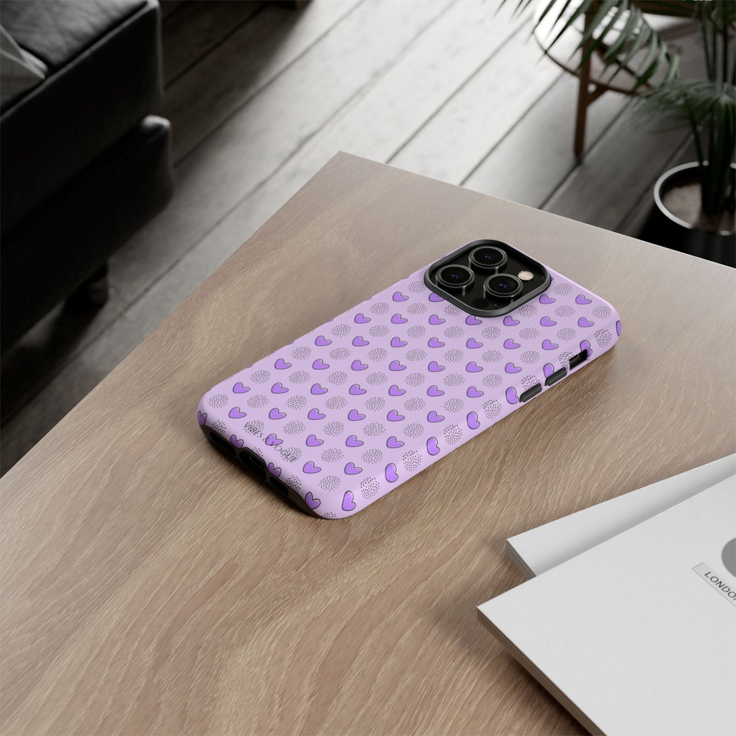 Purple Heart Pattern Phone Case - Tough Cases for a Stylish & Protective Vibe