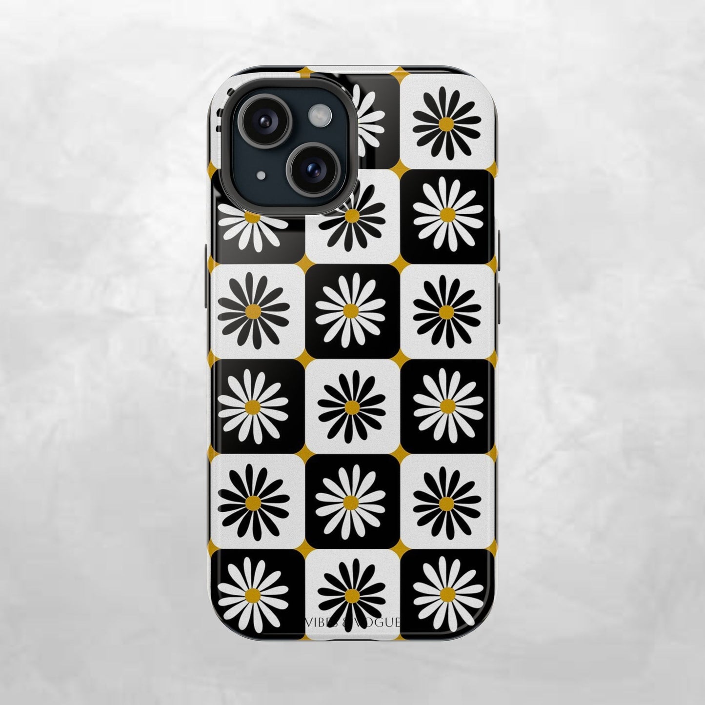 Retro Daisy Magnetic Tough Case - Stylish Protection for Your Phone