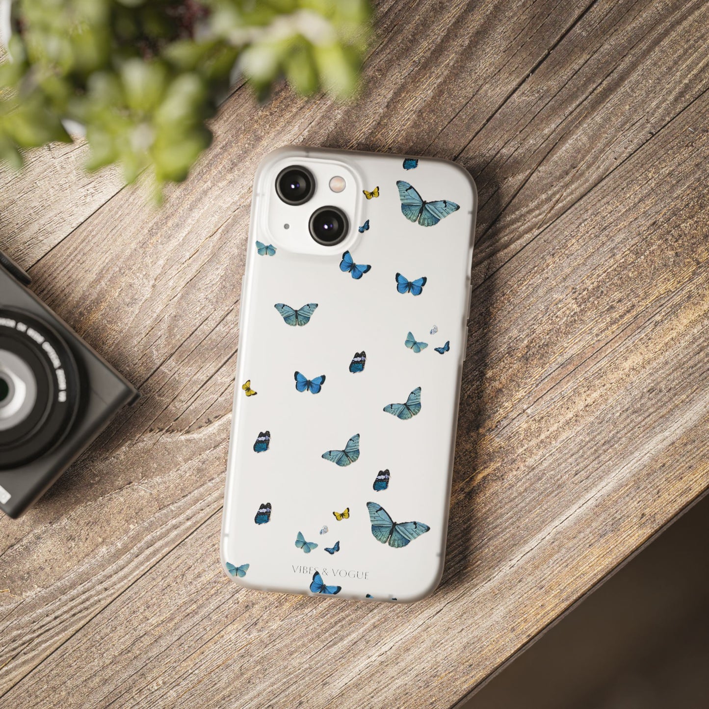 Butterfly Vibes Phone Case, Flexible Phone Cover, Elegant Phone Accessory, Gift for Nature Lovers, Spring Decor, Eco-Friendly Case
