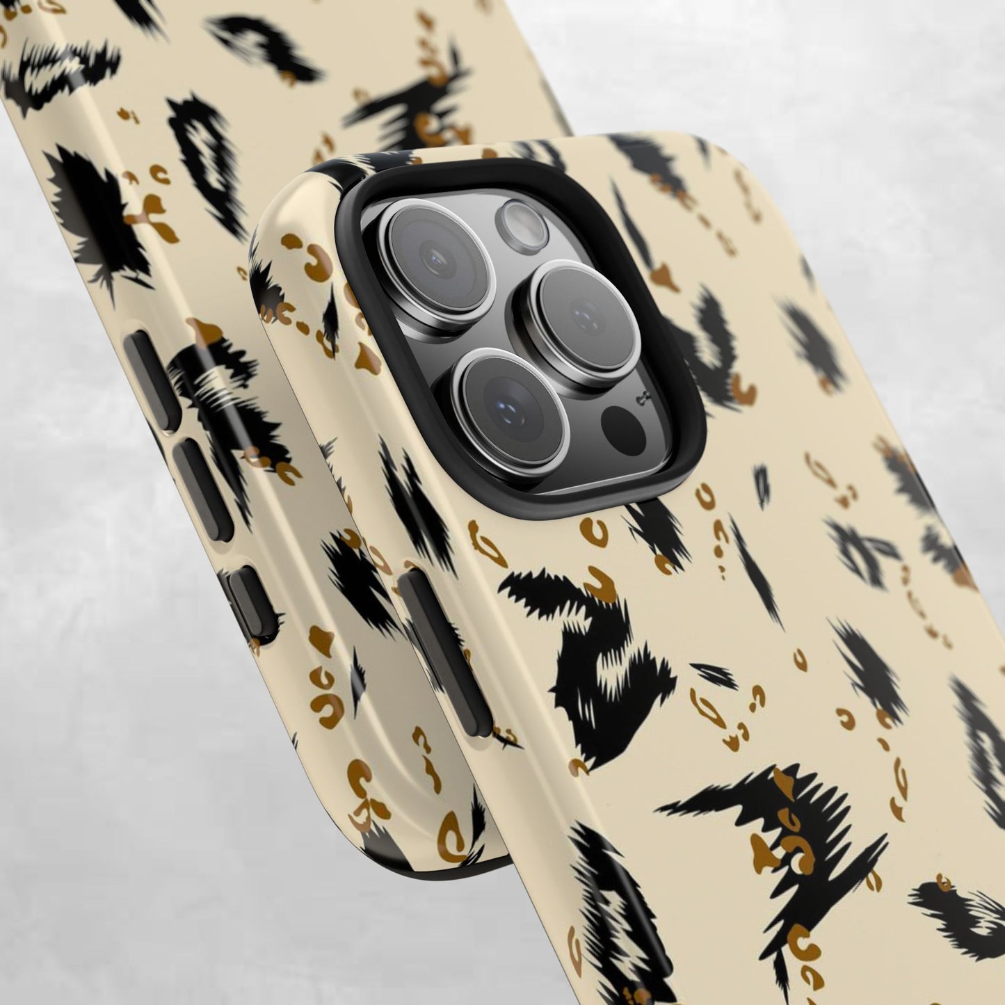 Leopard Splash Tough Phone Case — Protective Animal Print iPhone Cover