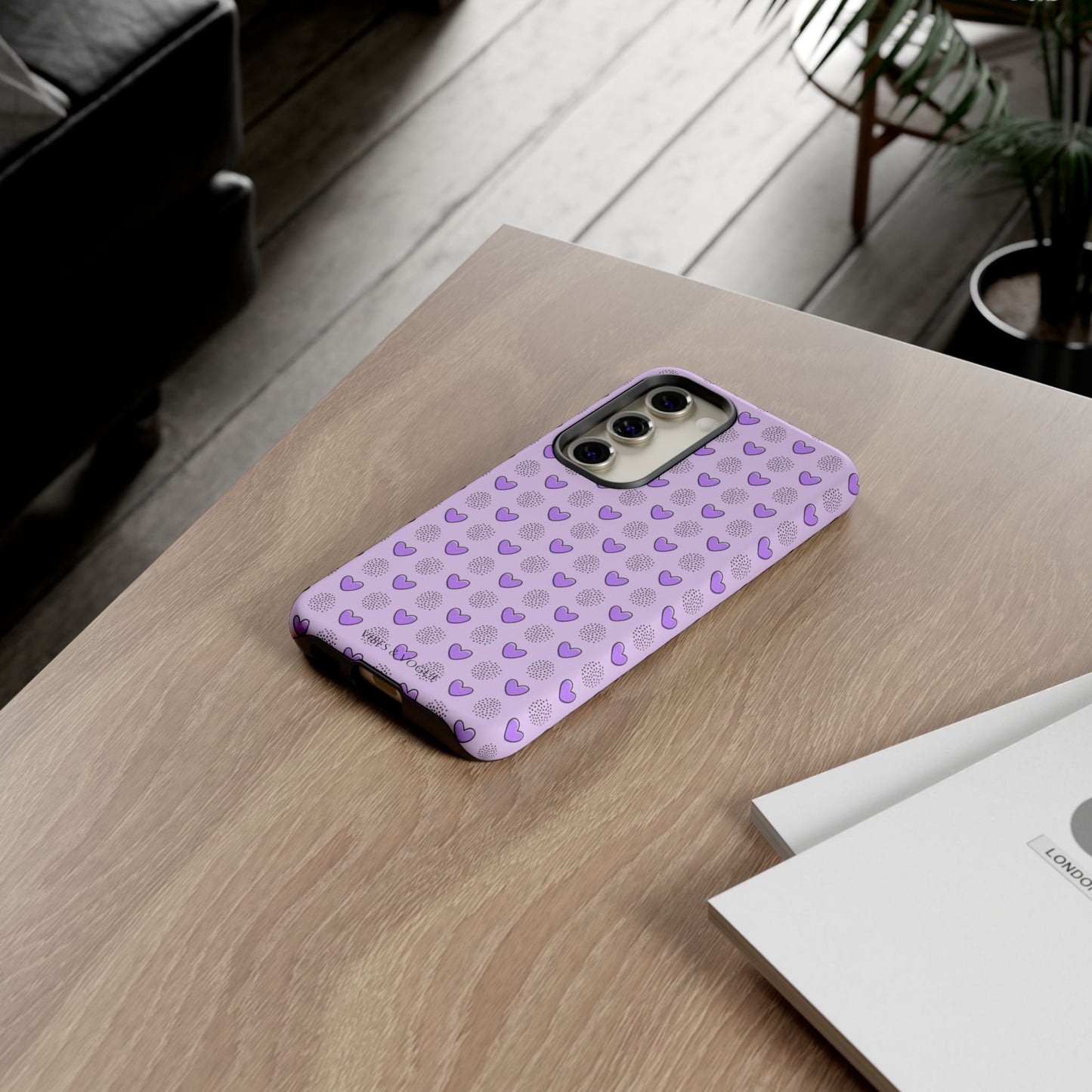 Purple Heart Pattern Phone Case - Tough Cases for a Stylish & Protective Vibe