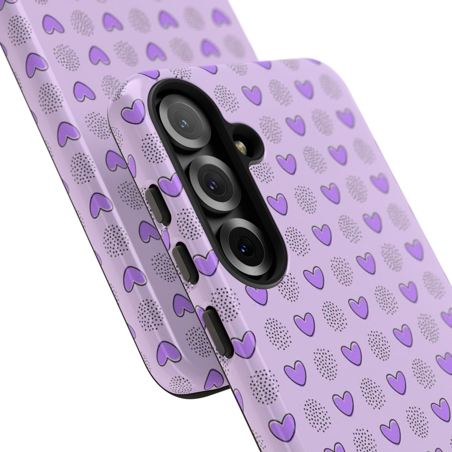 Purple Heart Pattern Phone Case - Tough Cases for a Stylish & Protective Vibe