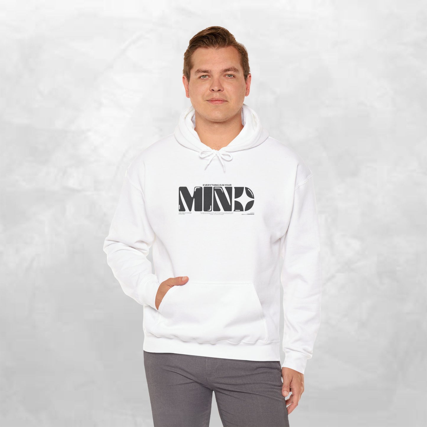 Mind Logo Hoodie — Minimalist Black Typography Pullover