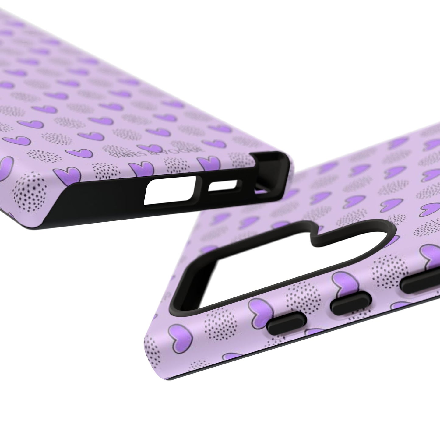 Purple Heart Pattern Phone Case - Tough Cases for a Stylish & Protective Vibe