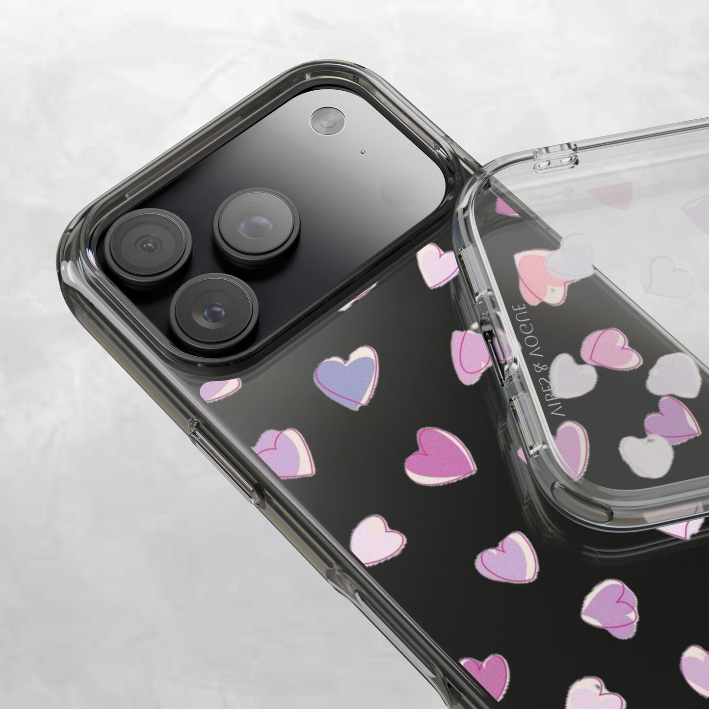 Heart Pattern Clear Case, Cute Phone Cover, Valentine's Day Gift, Trendy Phone Accessory, Love Theme Case
