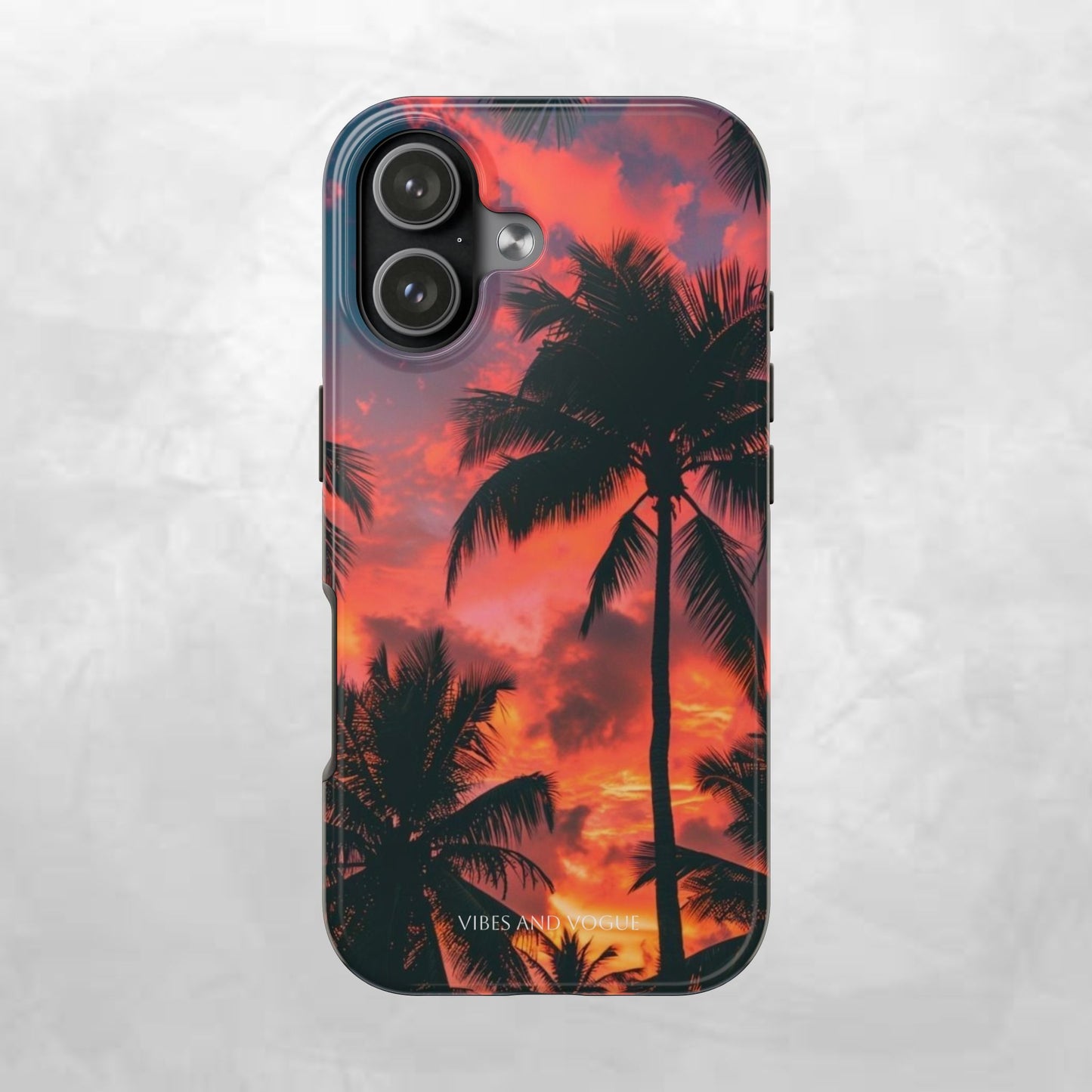 Tropical Sunset Tough Phone Case — Palm Tree Sunset Protective Phone Cover
