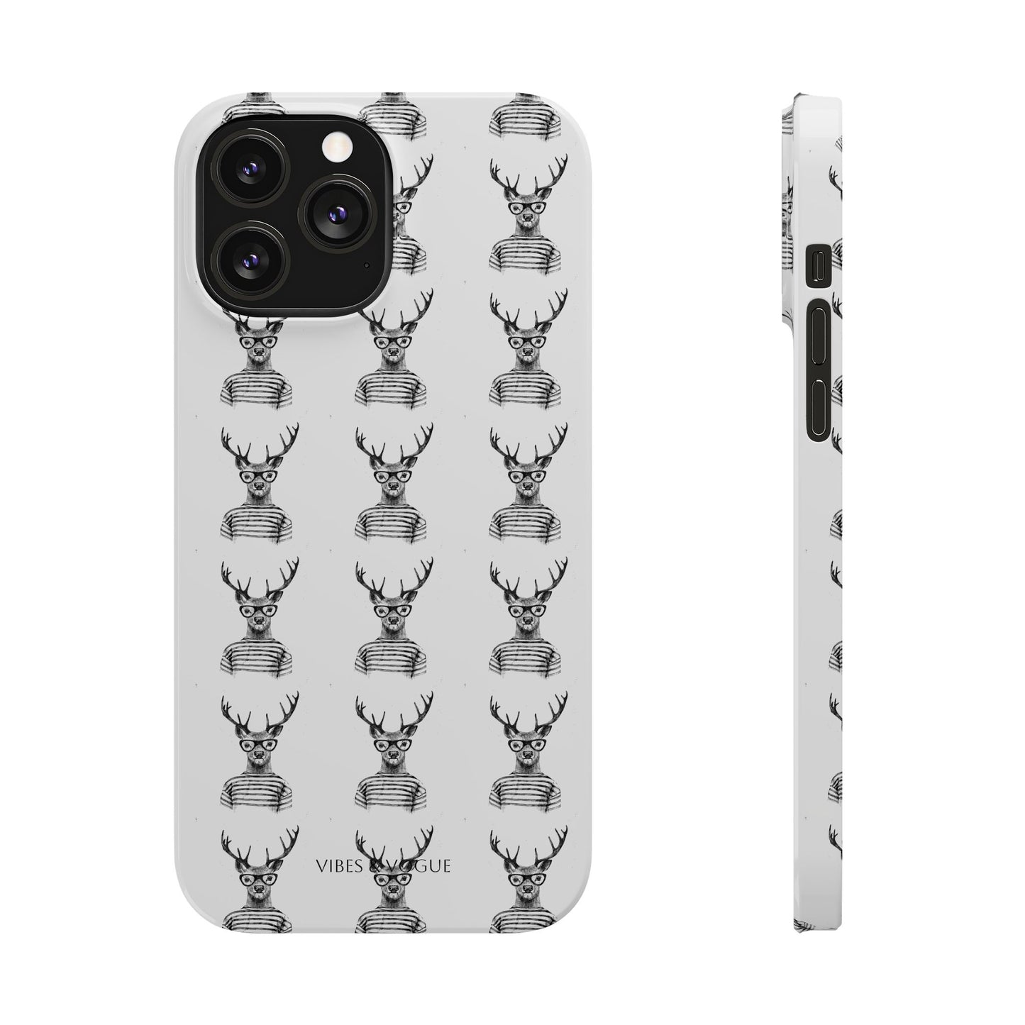 Stylish Slim Phone Case with Cool Stag Design