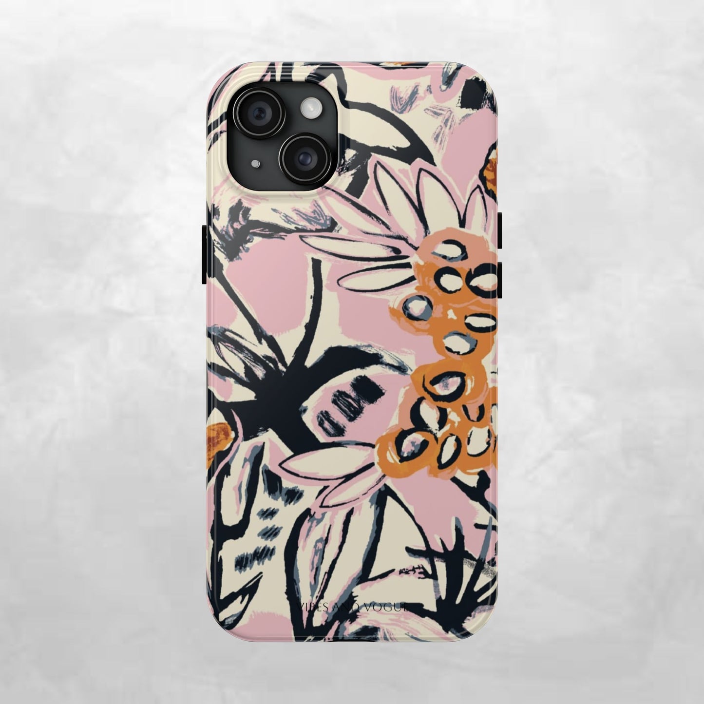 Purple Ocean Creatures Tough Phone Case — Jellyfish, Turtle & Floral Protective Cover
