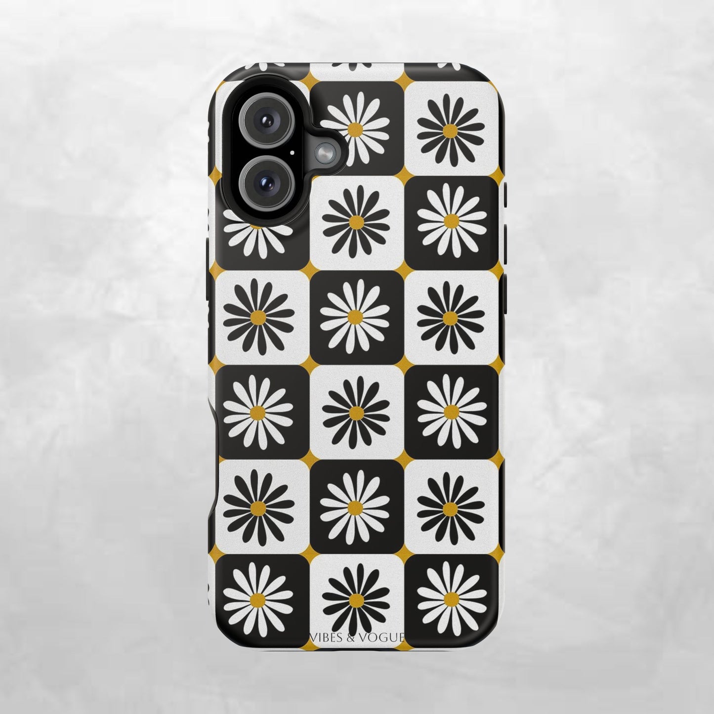 Retro Daisy Magnetic Tough Case - Stylish Protection for Your Phone