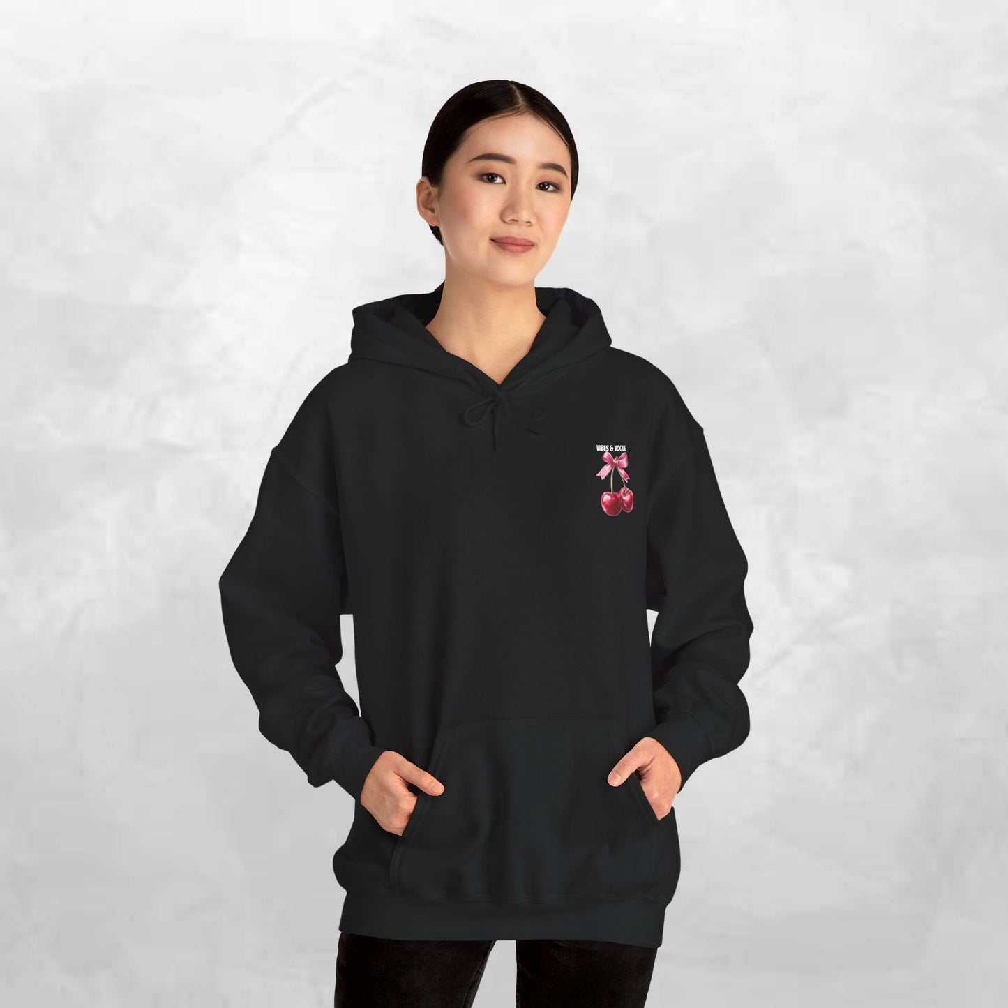 Cherry Bow Unisex Hoodie - Sweet, Cozy Style for Spring, Casual Wear, Gift for Birthdays, Summer Fun, Festival Fashion