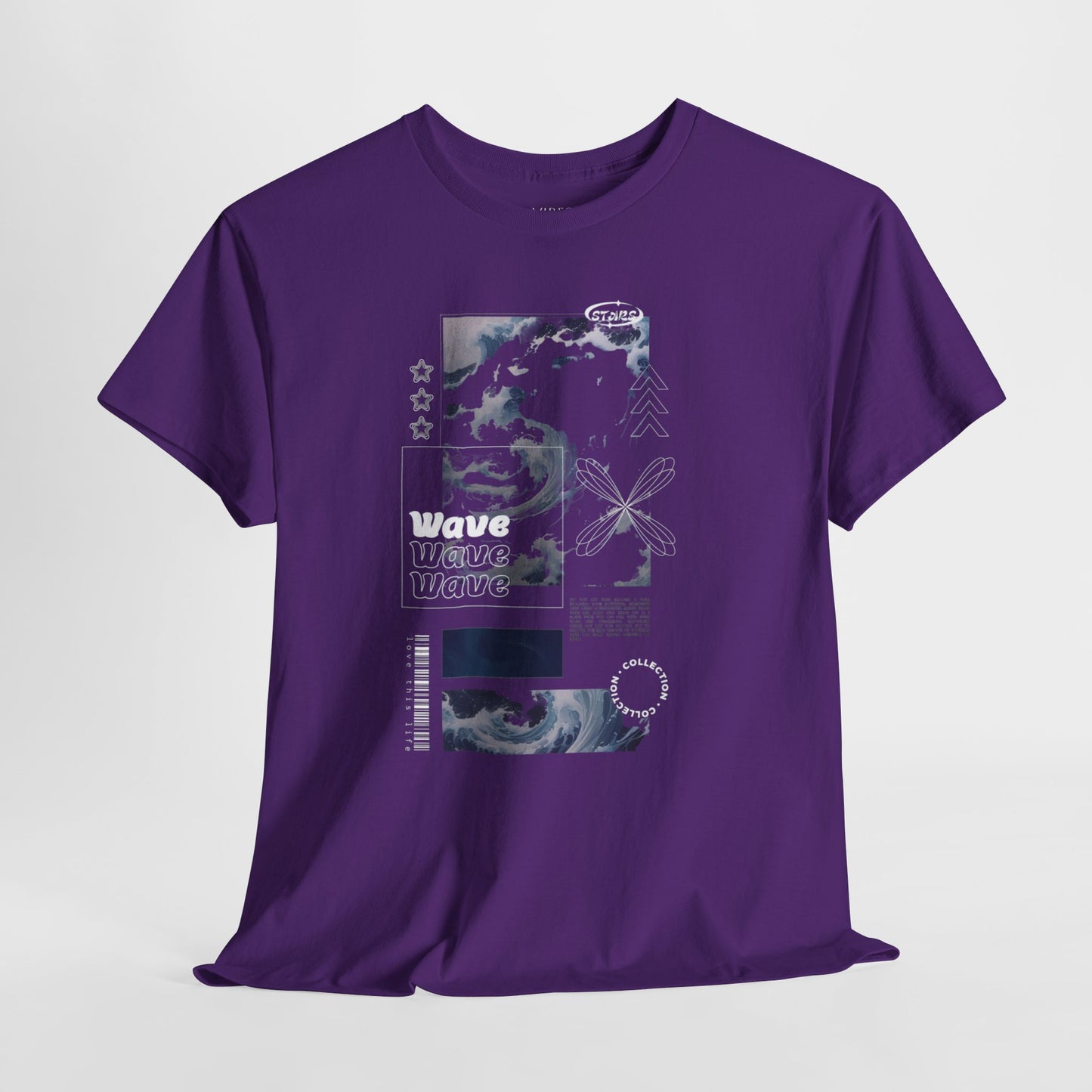 Wave Graphic Tee — Retro Surf Collage T-Shirt