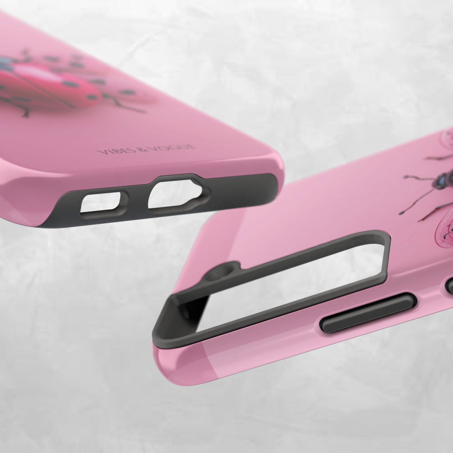 Pink Ladybug Tough Phone Case, Cute Phone Cover, Bug Lover Gift, Durable Smartphone Shell, Protective Tech Accessory