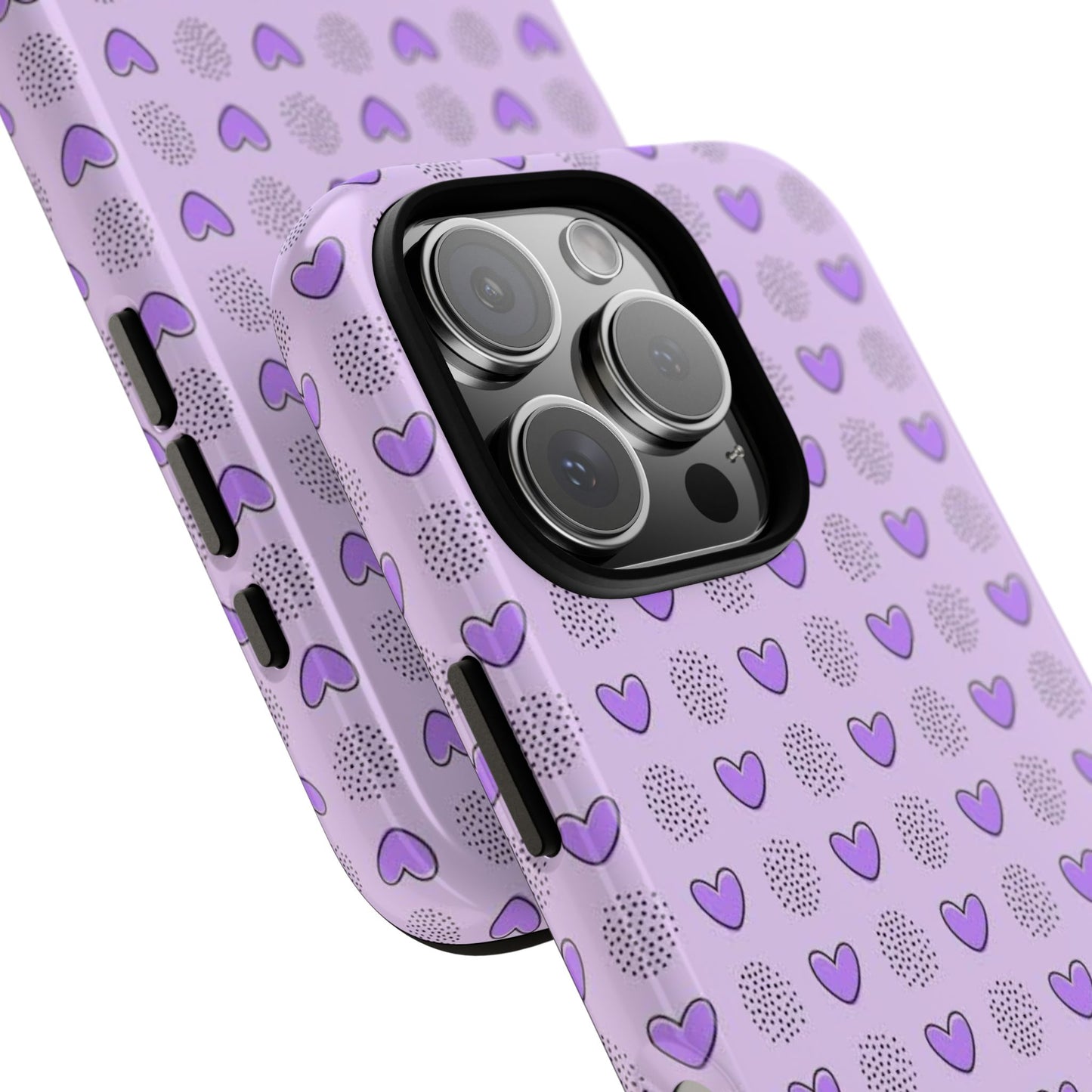 Purple Heart Pattern Phone Case - Tough Cases for a Stylish & Protective Vibe