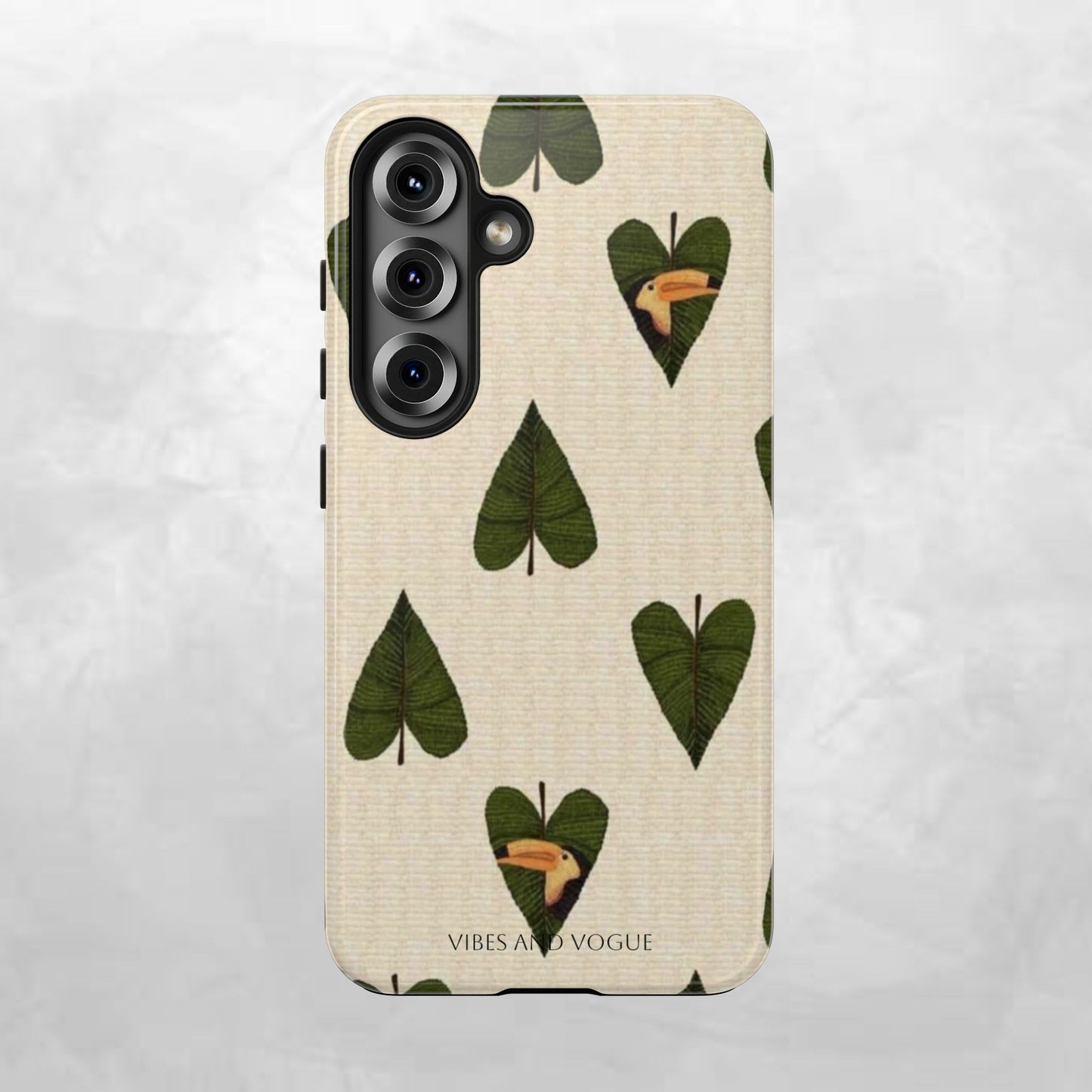 Tough Phone Case — Green Leaf Heart Pattern Tough Phone Case (Vibes and Vogue)