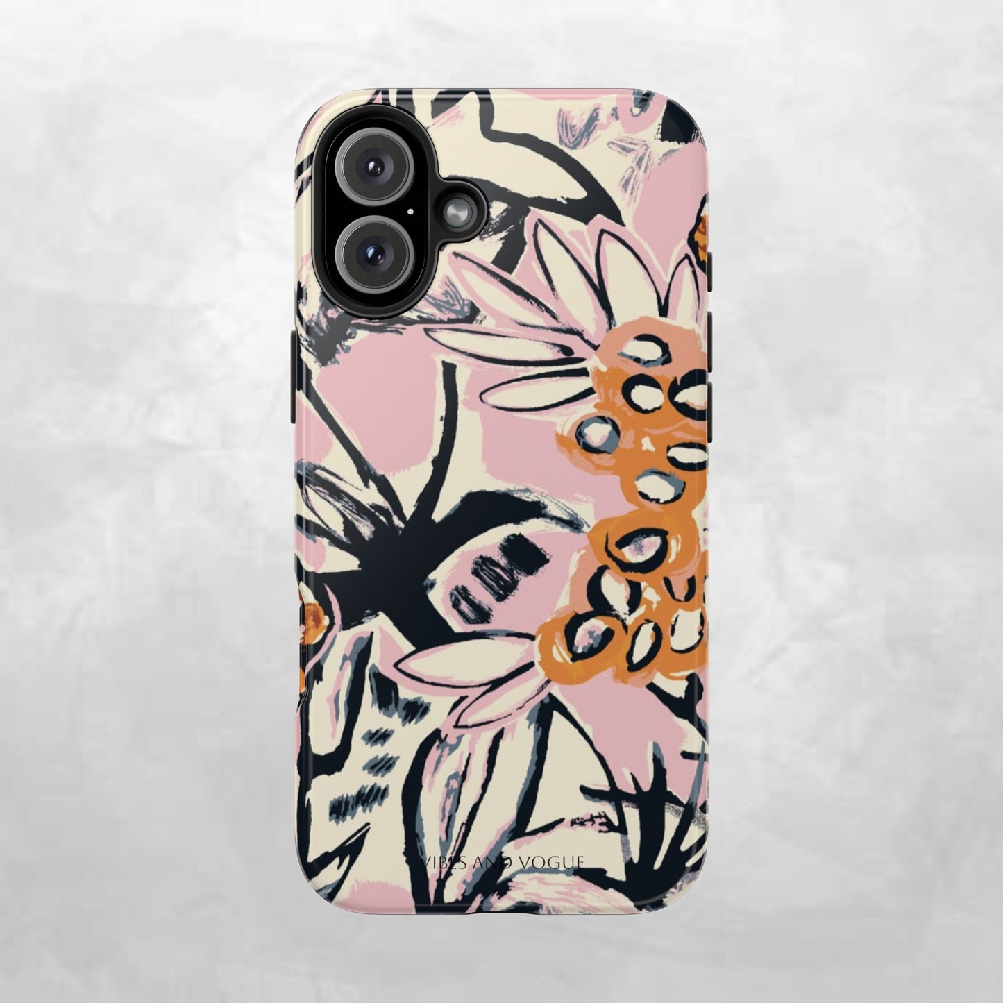 Purple Ocean Creatures Tough Phone Case — Jellyfish, Turtle & Floral Protective Cover
