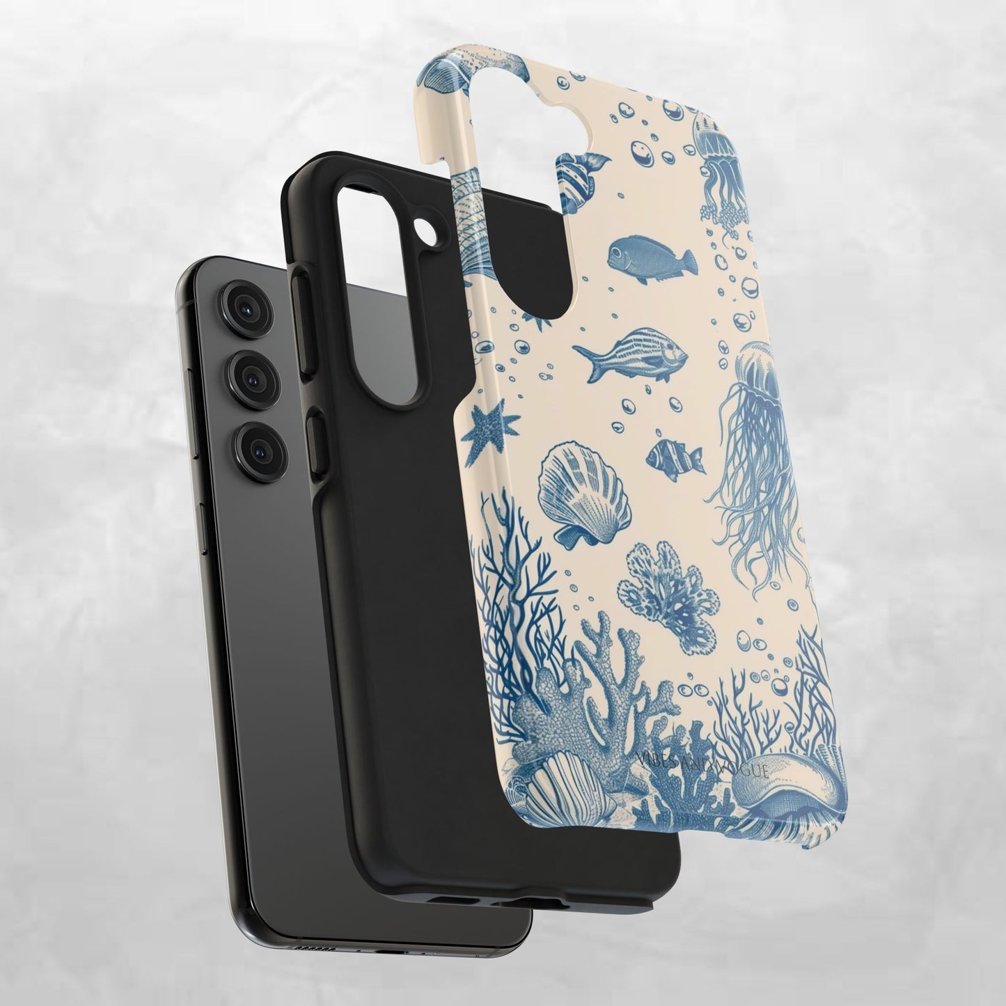 Ocean Blue Marine Pattern Tough Phone Case