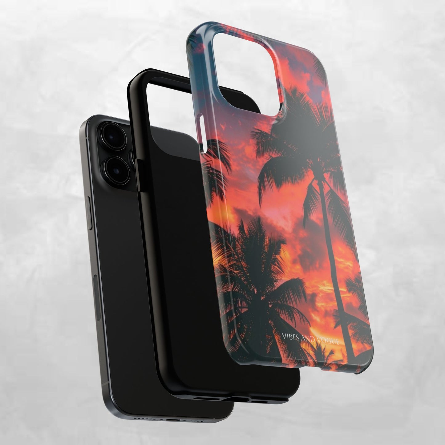 Tropical Sunset Tough Phone Case — Palm Tree Sunset Protective Phone Cover