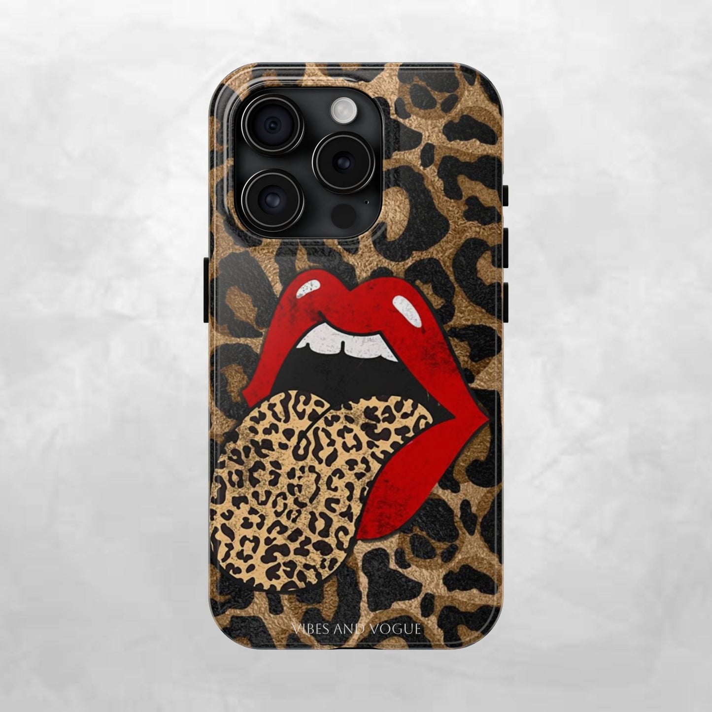 Leopard Lip Tough Phone Case — Bold Animal Print Phone Cover