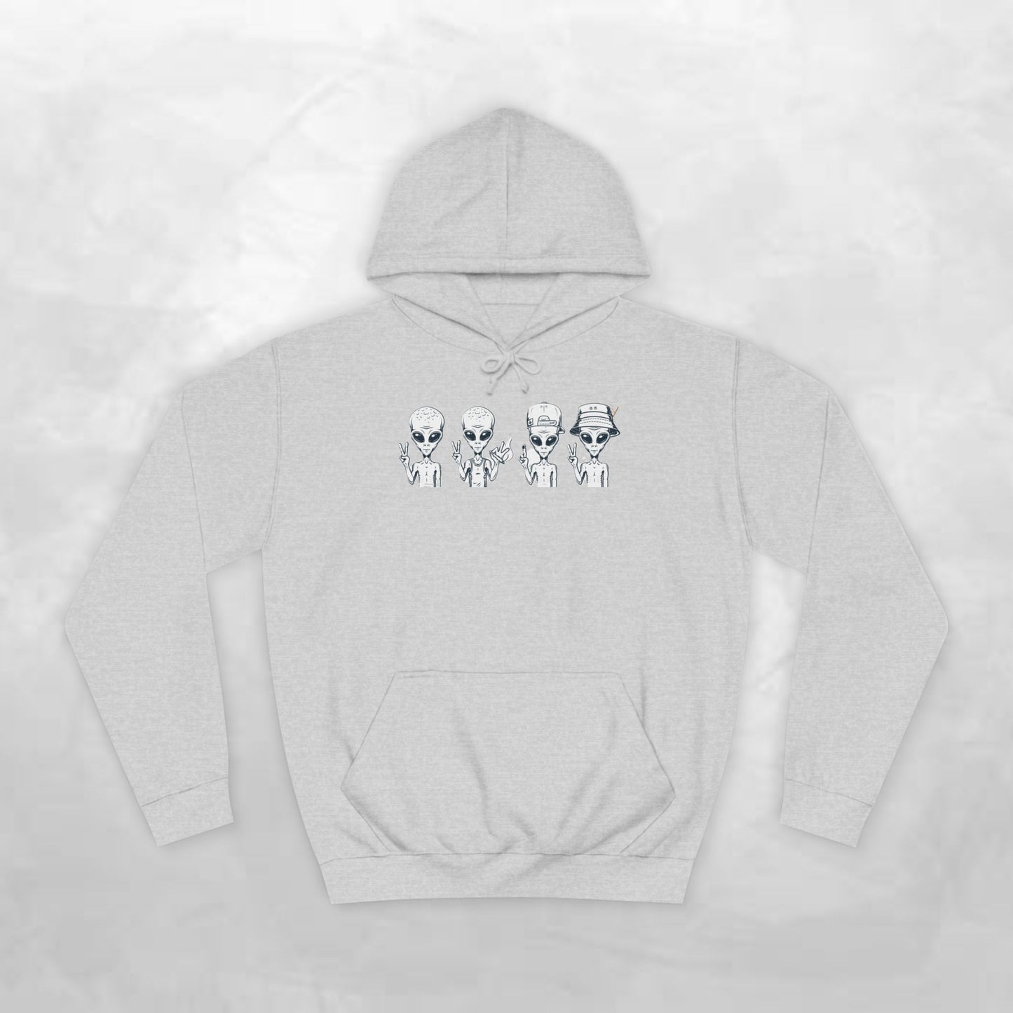 Retro Alien College Hoodie - Unisex Warm Sweatshirt for Campus Style