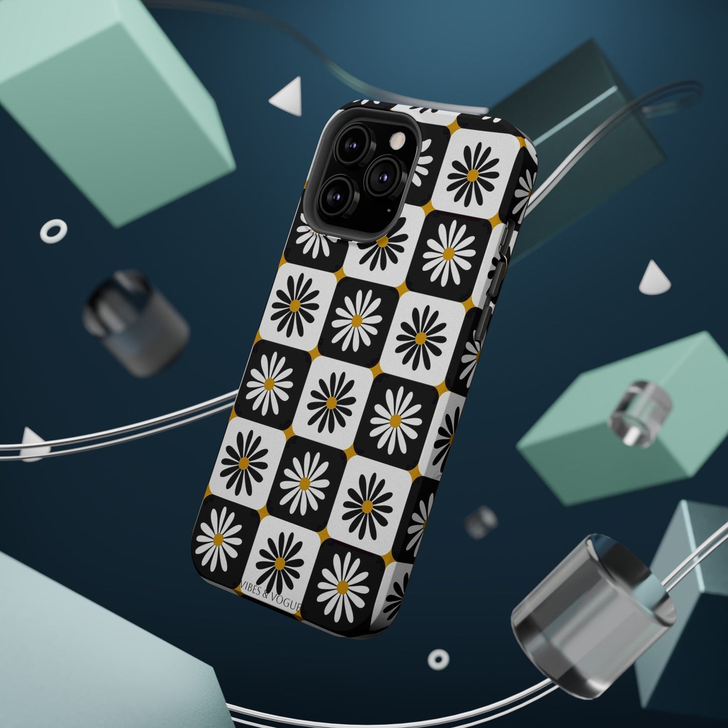 Retro Daisy Magnetic Tough Case - Stylish Protection for Your Phone