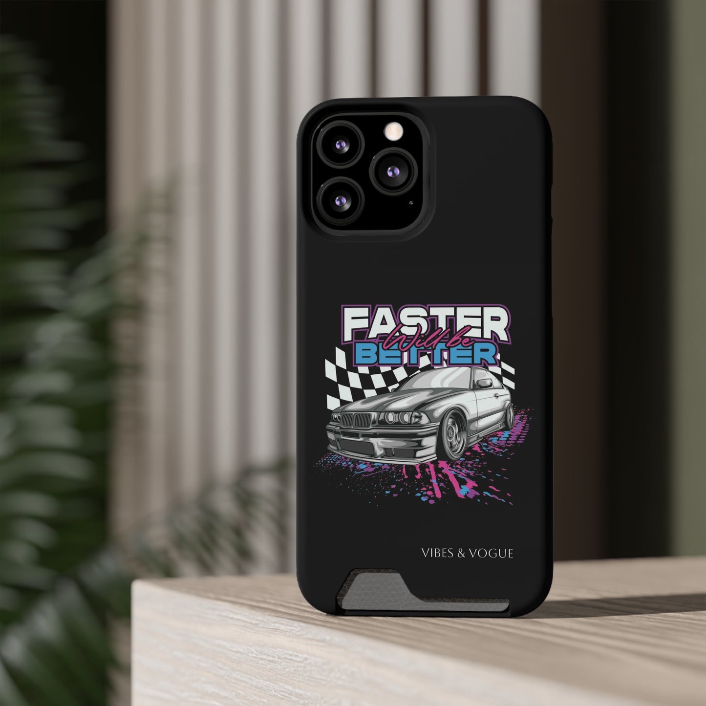 Racer Phone Case with Card Holder - Fast & Furious Motif