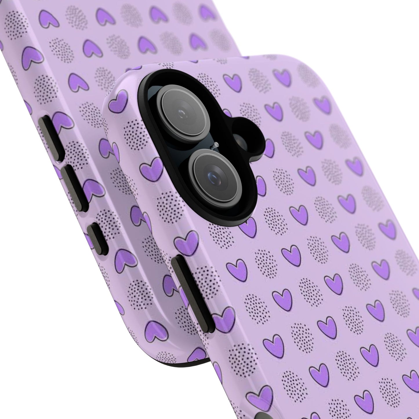 Purple Heart Pattern Phone Case - Tough Cases for a Stylish & Protective Vibe