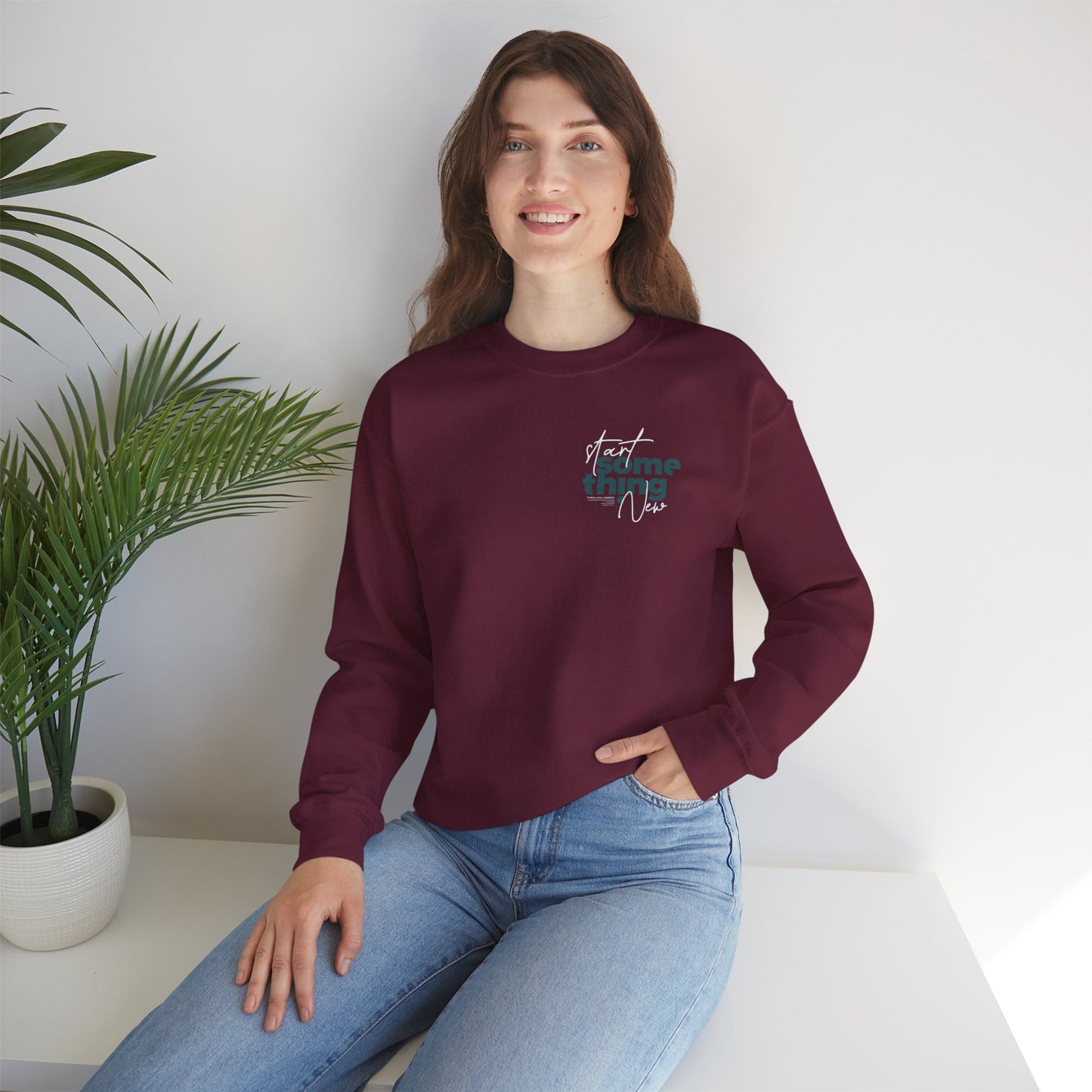 Minimal 'Do Something' Crewneck Sweatshirt