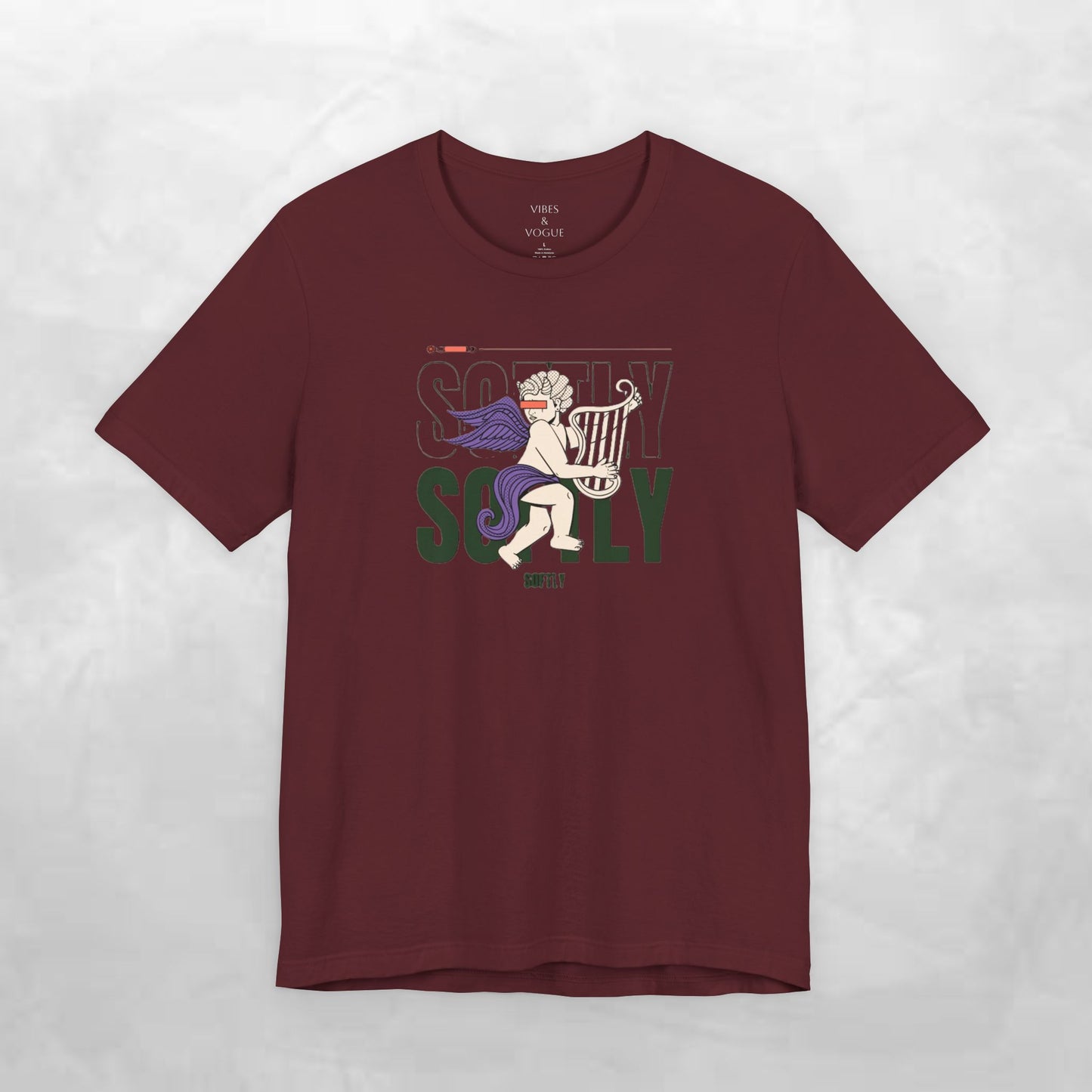 Unisex Short Sleeve Tee with Harp Design, Casual Tee, Gift for Music Lovers, Summer Wear, Concert Outfit, Friendship Tee