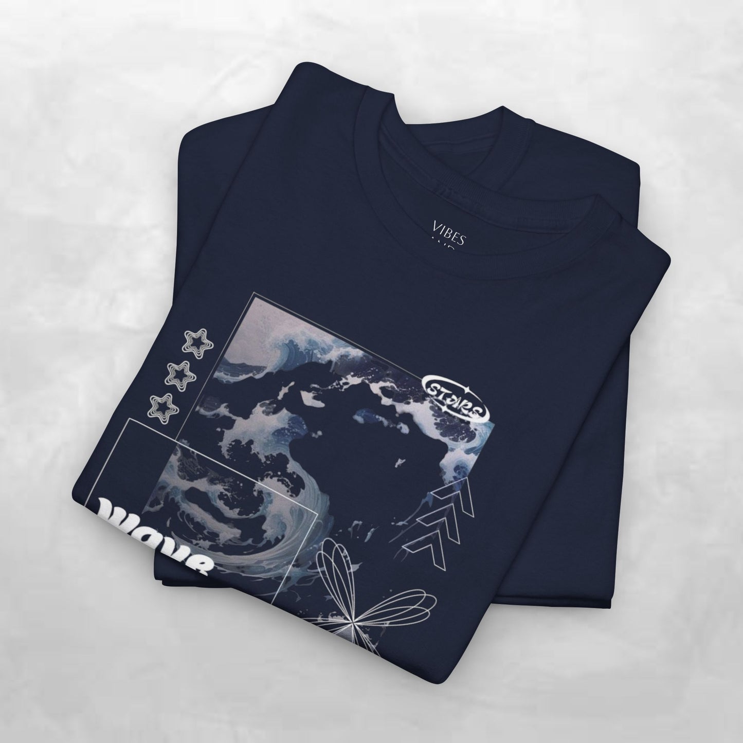 Wave Graphic Tee — Retro Surf Collage T-Shirt
