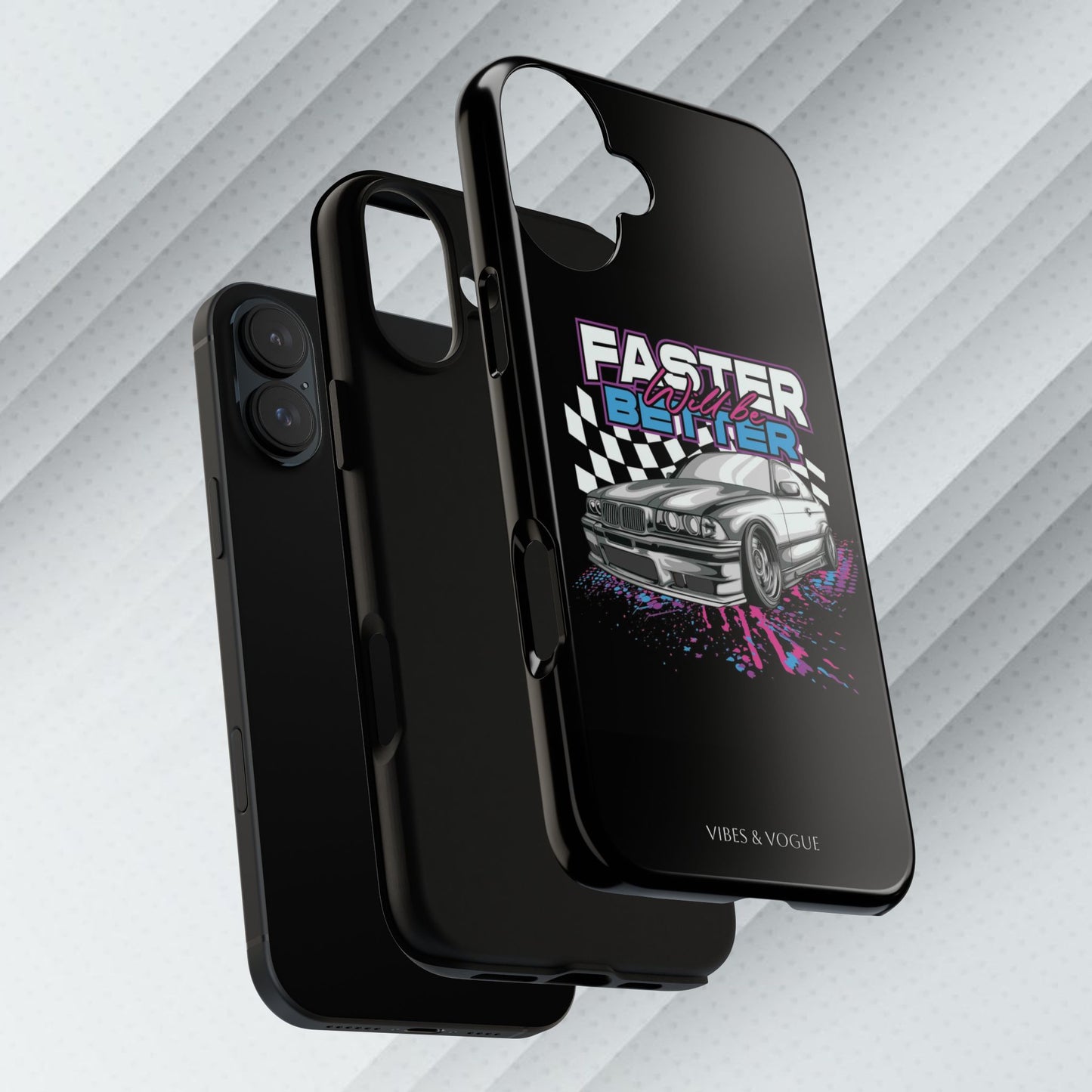 Racing Phone Case - 'Faster Is Better' Design for Car Enthusiasts