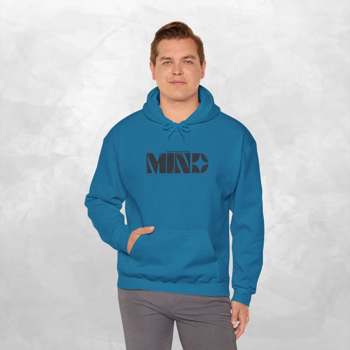 Mind Logo Hoodie — Minimalist Black Typography Pullover