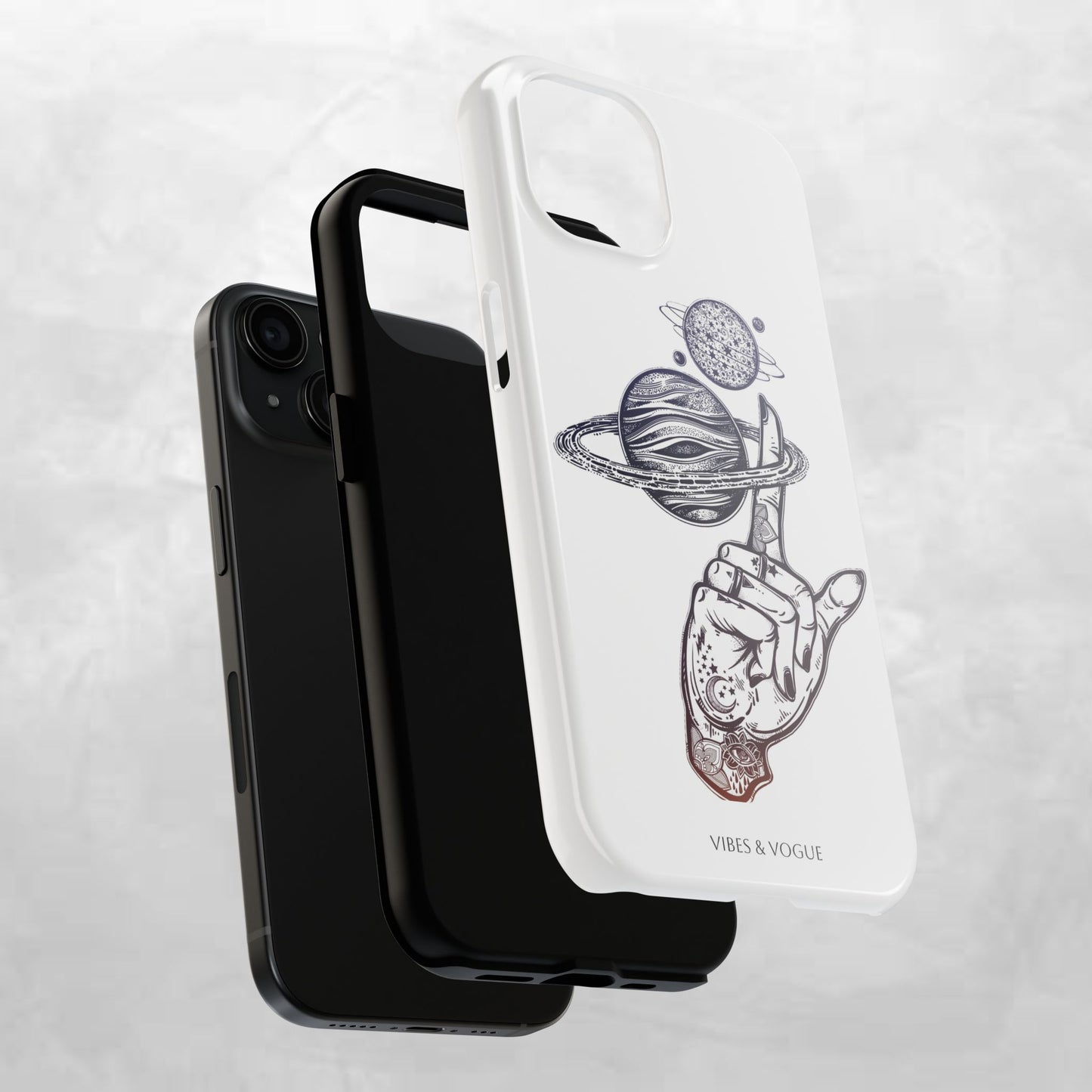 Cosmic Tattoo Phone Case, Unique Galaxy Cell Phone Cover, Gift for Astronomers, Trendy Space Phone Protector, Birthday and Holiday Gift