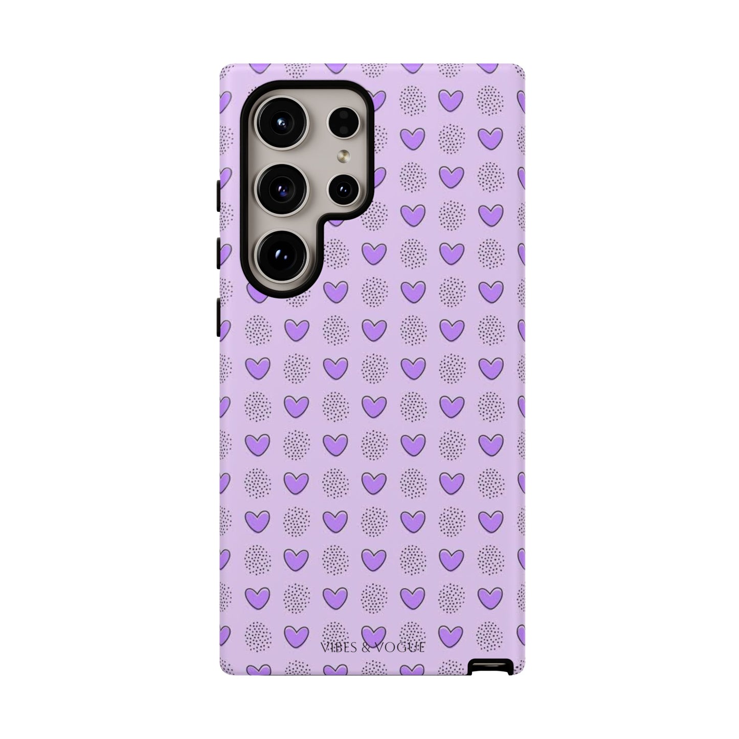 Purple Heart Pattern Phone Case - Tough Cases for a Stylish & Protective Vibe