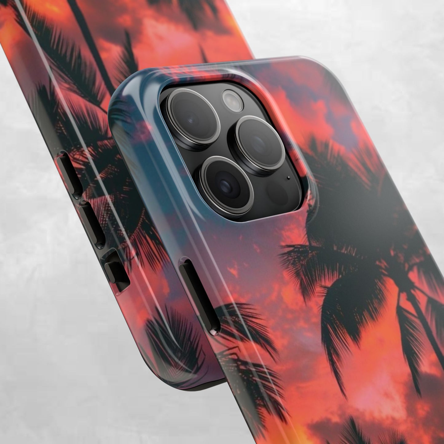 Tropical Sunset Tough Phone Case — Palm Tree Sunset Protective Phone Cover
